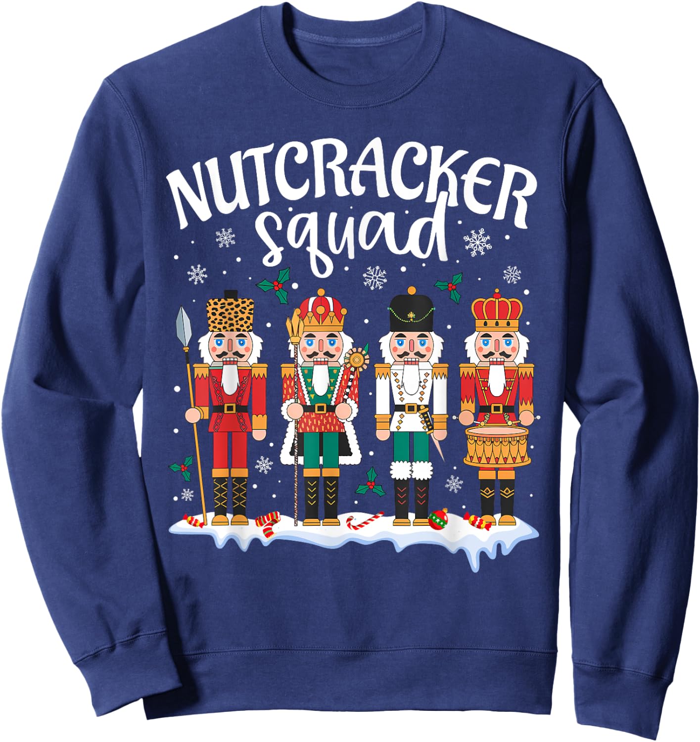 Nutcracker Squad Holiday Christmas Boy Girls Women Men Sweatshirt - Sweatshirt | Navy
