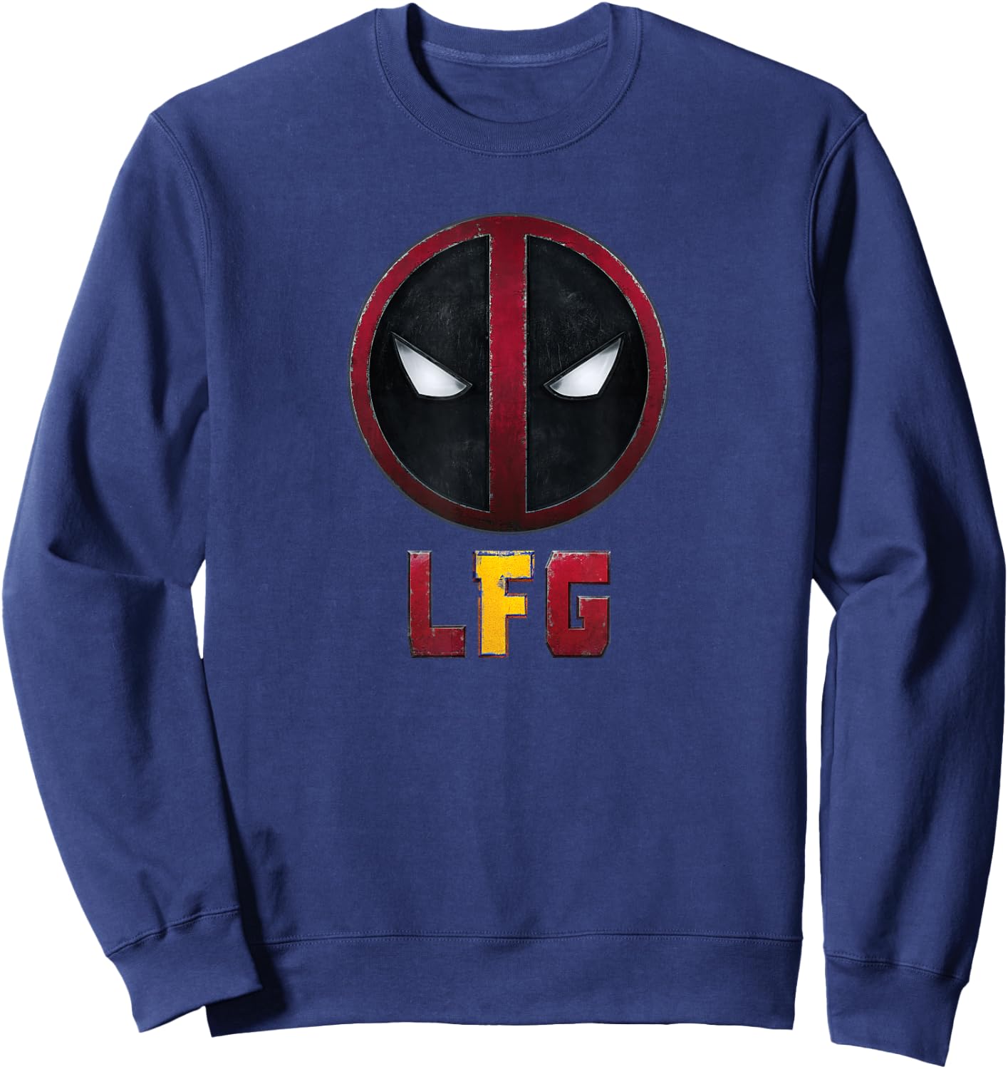Marvel Deadpool & Wolverine LFG Belt Buckle Face Logo Sweatshirt - Sweatshirt | Navy