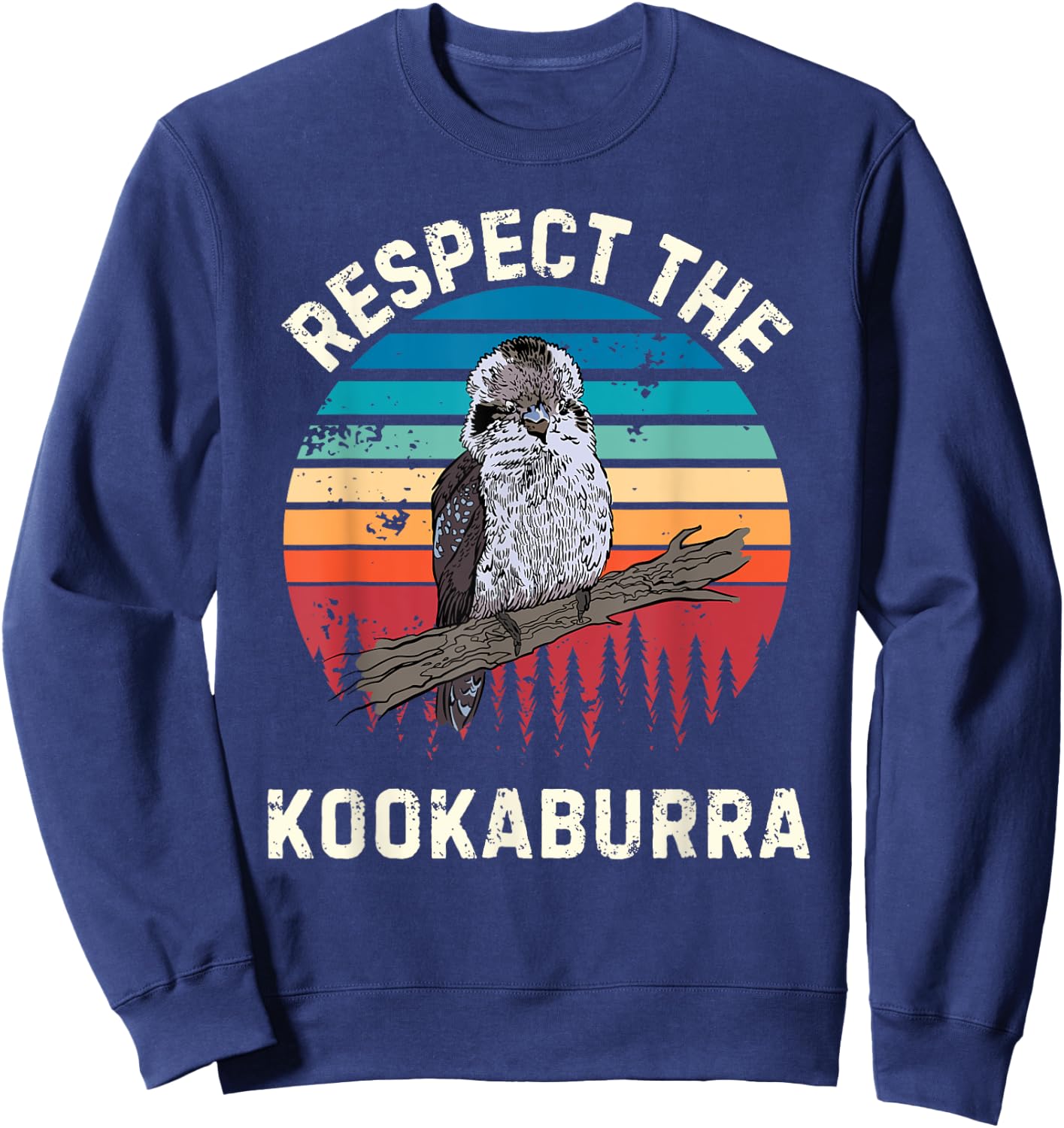 Retro Respect The Kookaburra Bird Vintage Kookaburra Lover Sweatshirt - Sweatshirt | Navy