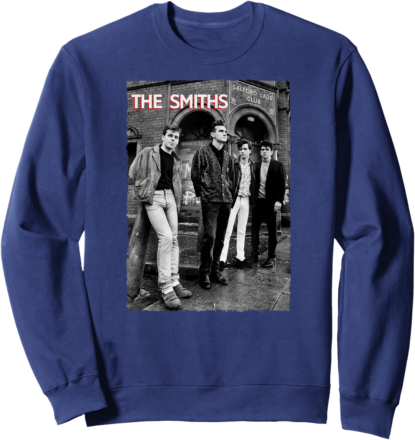 The Smiths Outside Salford Lads Club by Stephen Wright Sweatshirt - Sweatshirt | Navy