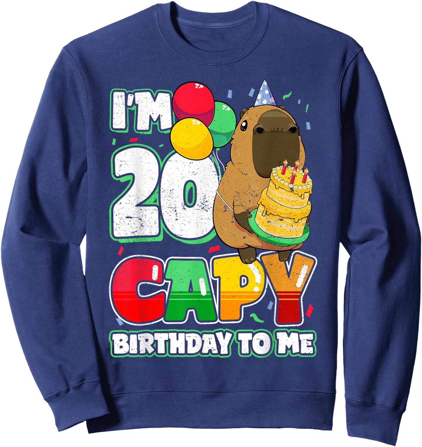 20 Years Capy Birthday to me 20th Birthday Capybara Sweatshirt - Sweatshirt | Navy