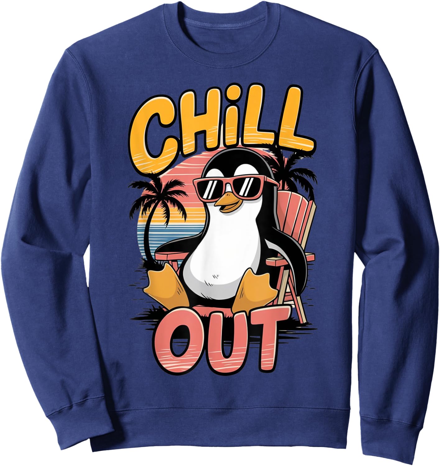 Chill Out Penguin Sweatshirt - Sweatshirt | Navy