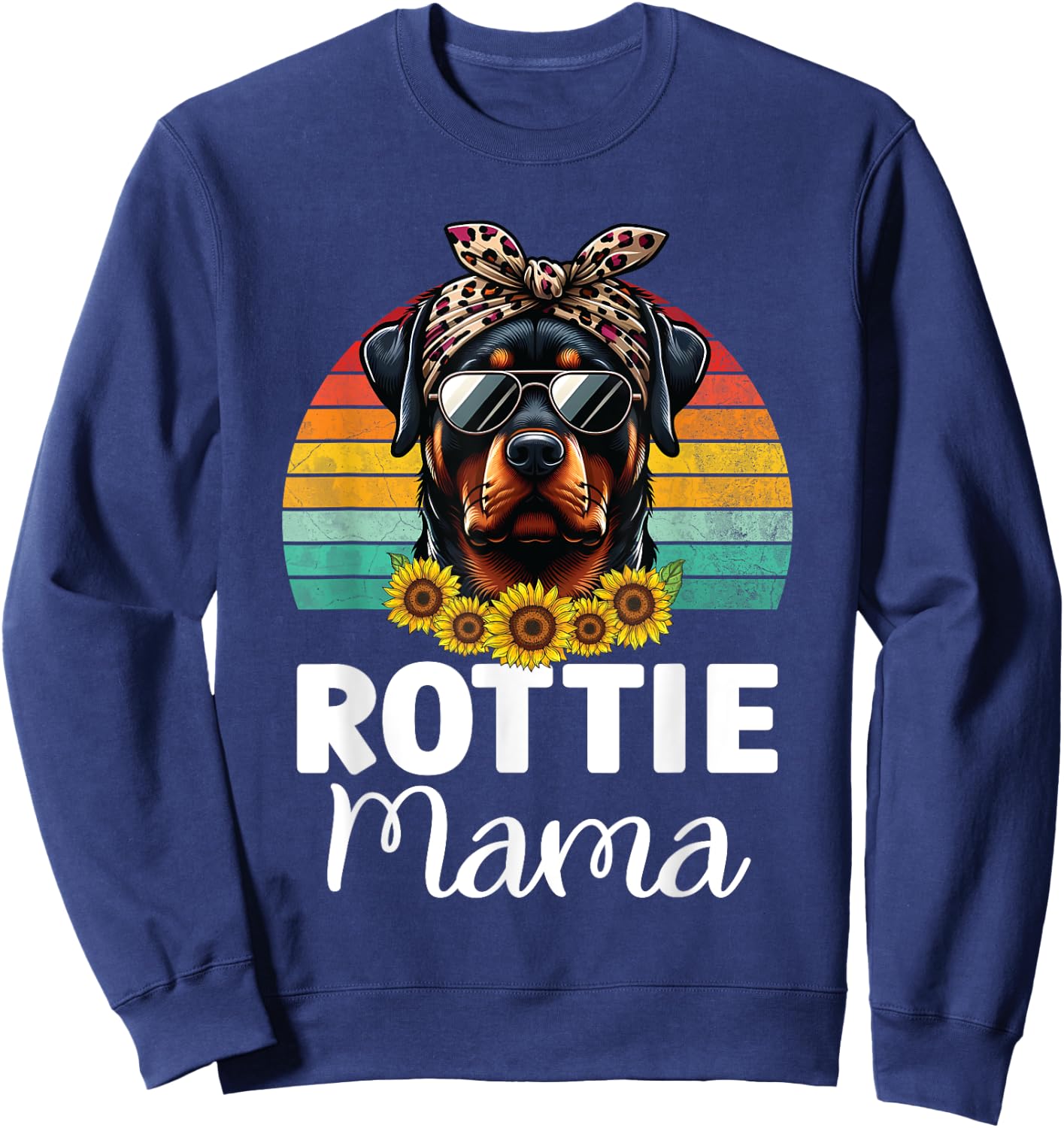 Rottweiler Mom Dog Lovers Rottie Mama Puppy Mother's Day Sweatshirt - Sweatshirt | Navy