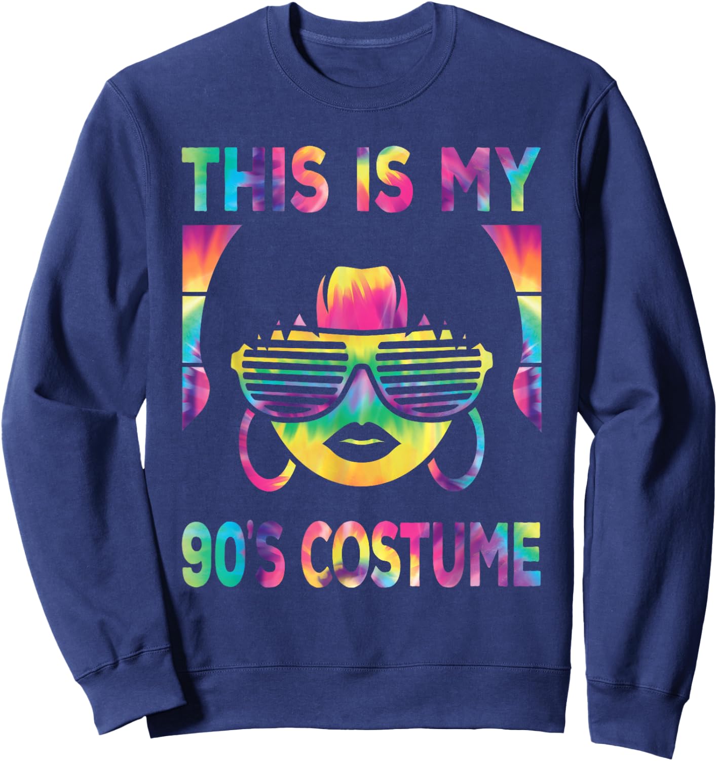 This Is My 90's Costume Women 1990s 90s Outfit Disco Party Sweatshirt - Sweatshirt | Navy