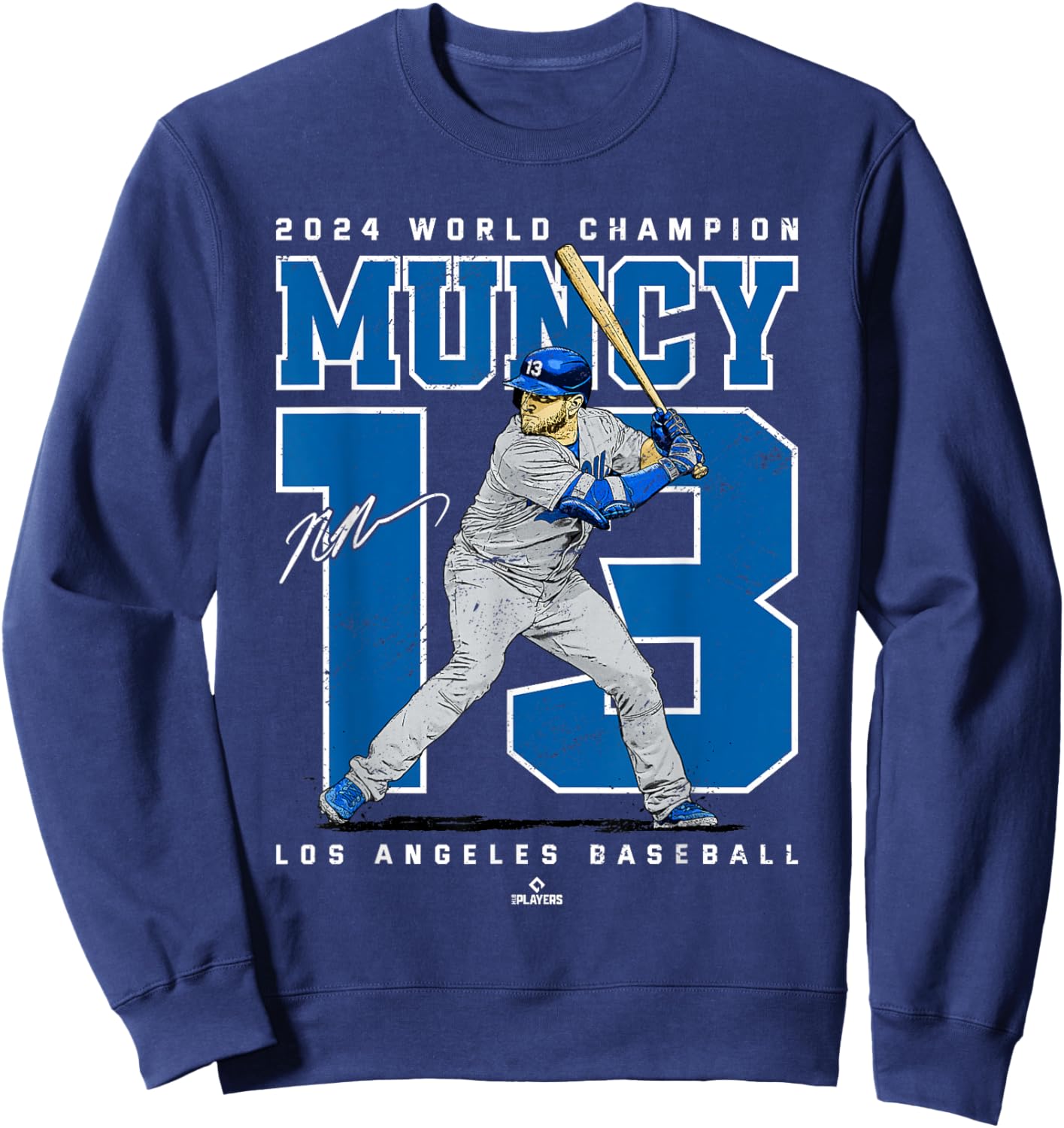 Player Number 2024 World Champion Max Muncy Los Angeles Sweatshirt - Sweatshirt | Navy