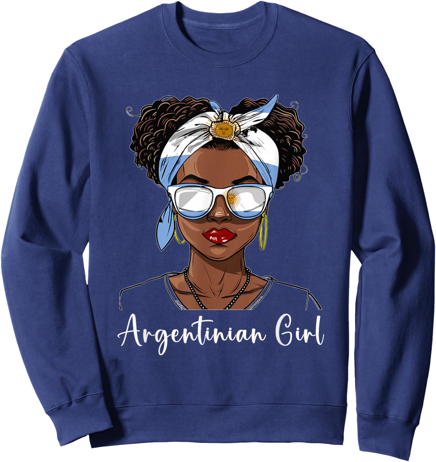 Argentina Flag Outfit for Woman Girl Argentinian Sweatshirt - Sweatshirt | Navy