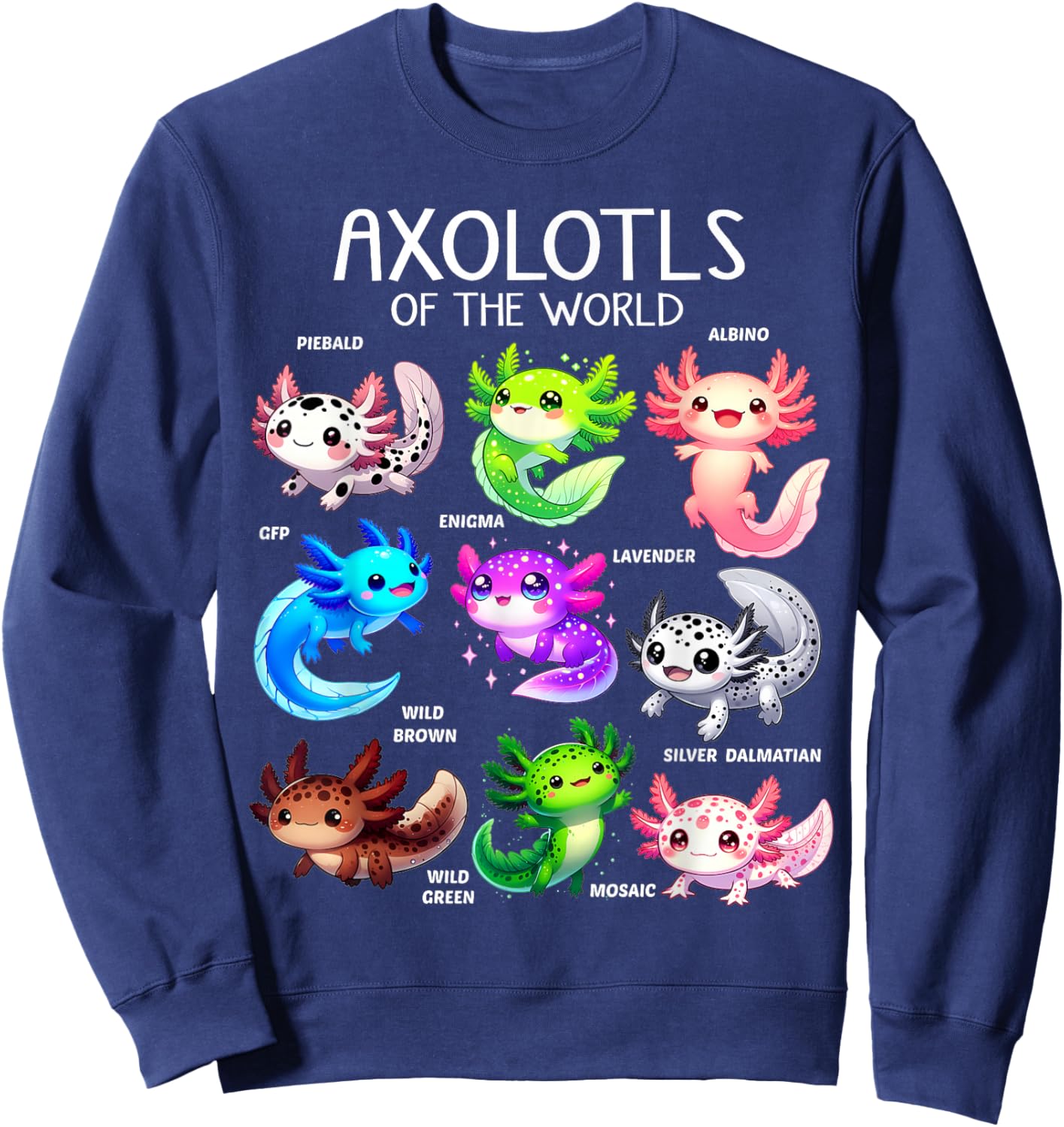 Fox Brother -Adult Axolotl Enthusiasts , Black, Small, Short Sleeve Sweatshirt - Sweatshirt | Navy