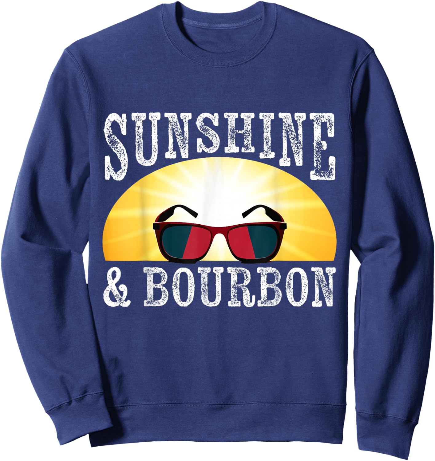 Sunshine and Bourbon Whiskey Hunter Country Music Babe Sweatshirt - Sweatshirt | Navy