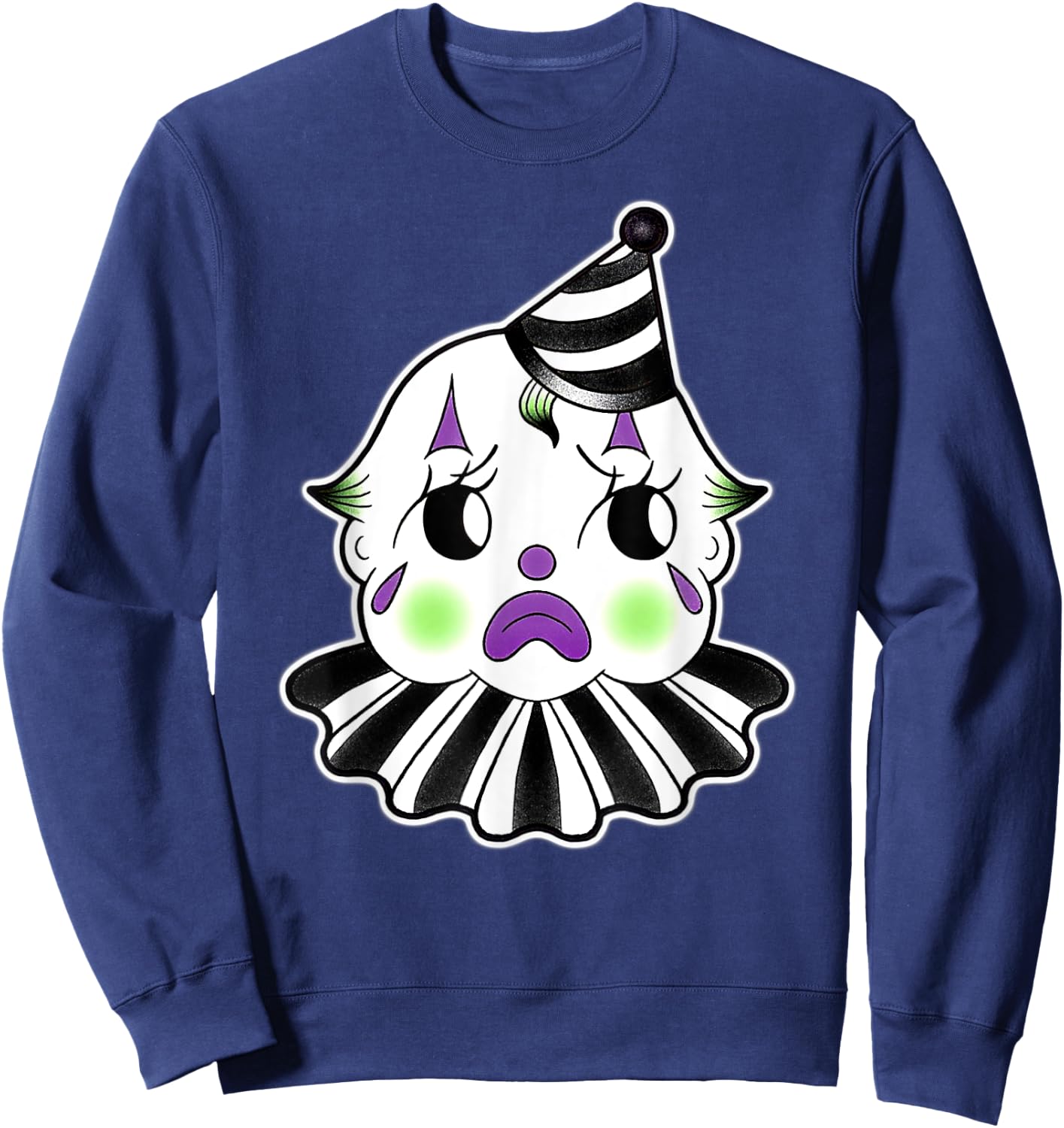 Urban Empyre Kewpie Baby Spooky Clown Sad Doll Sweatshirt - Sweatshirt | Navy