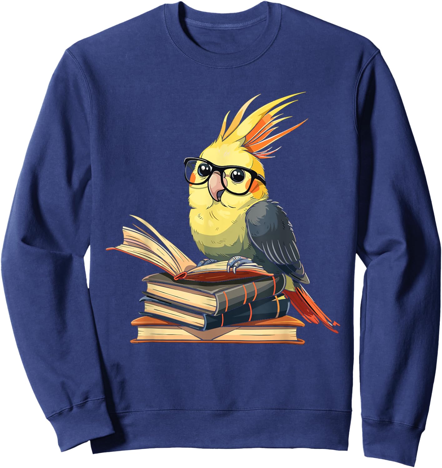 Cockatiel Reading Book Librarian Library Sweatshirt - Sweatshirt | Navy