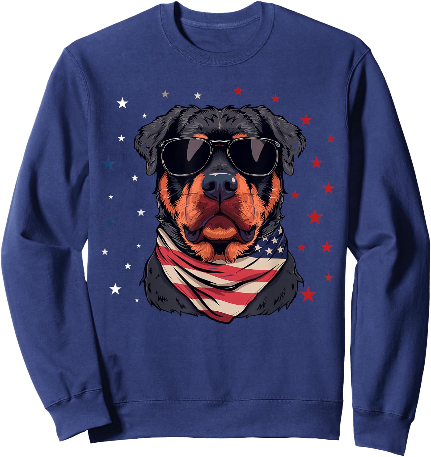 Patriotic American Rottweiler USA Flag Dog 4th Of July Sweatshirt - Sweatshirt | Navy