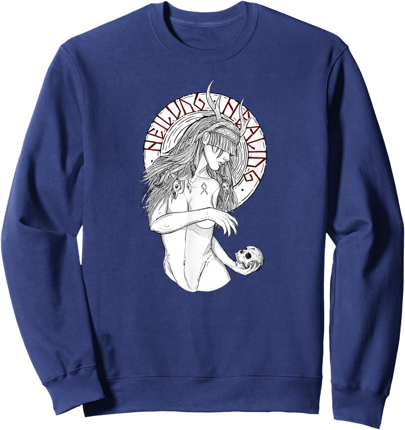 Nordic Shaman girl heilung healing shirt Sweatshirt - Sweatshirt | Navy