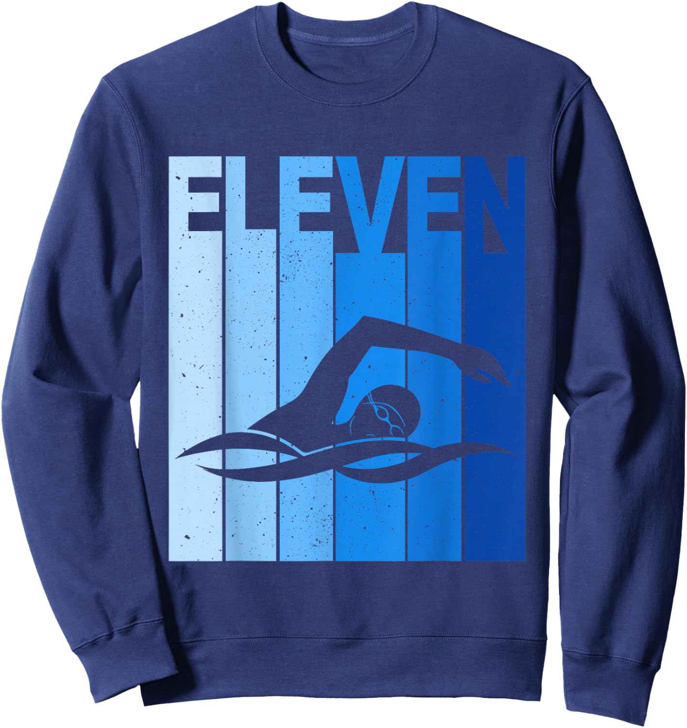 11th Birthday Swimming 11 Year Old Birthday Swimmer Sweatshirt - Sweatshirt | Navy