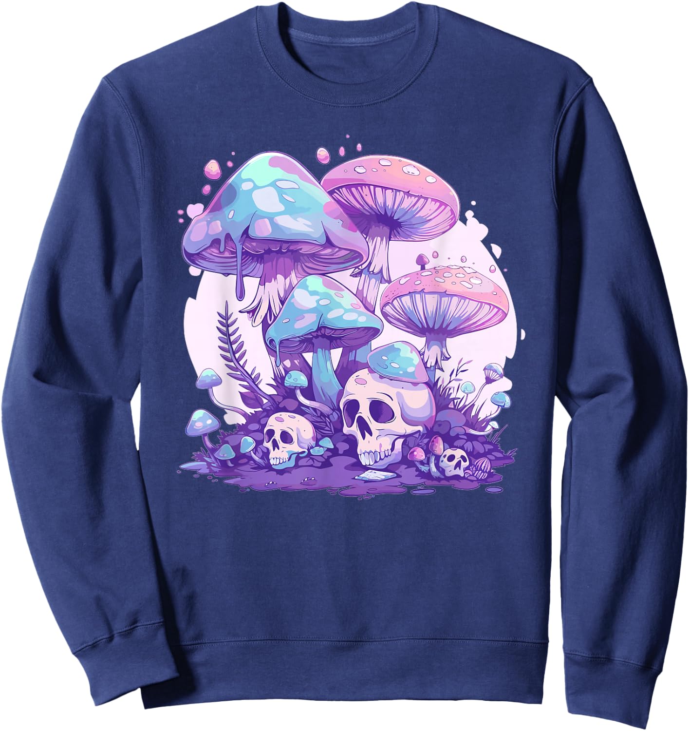 Cute Pastel Goth Mushroom , Small, Black Sweatshirt - Sweatshirt | Navy