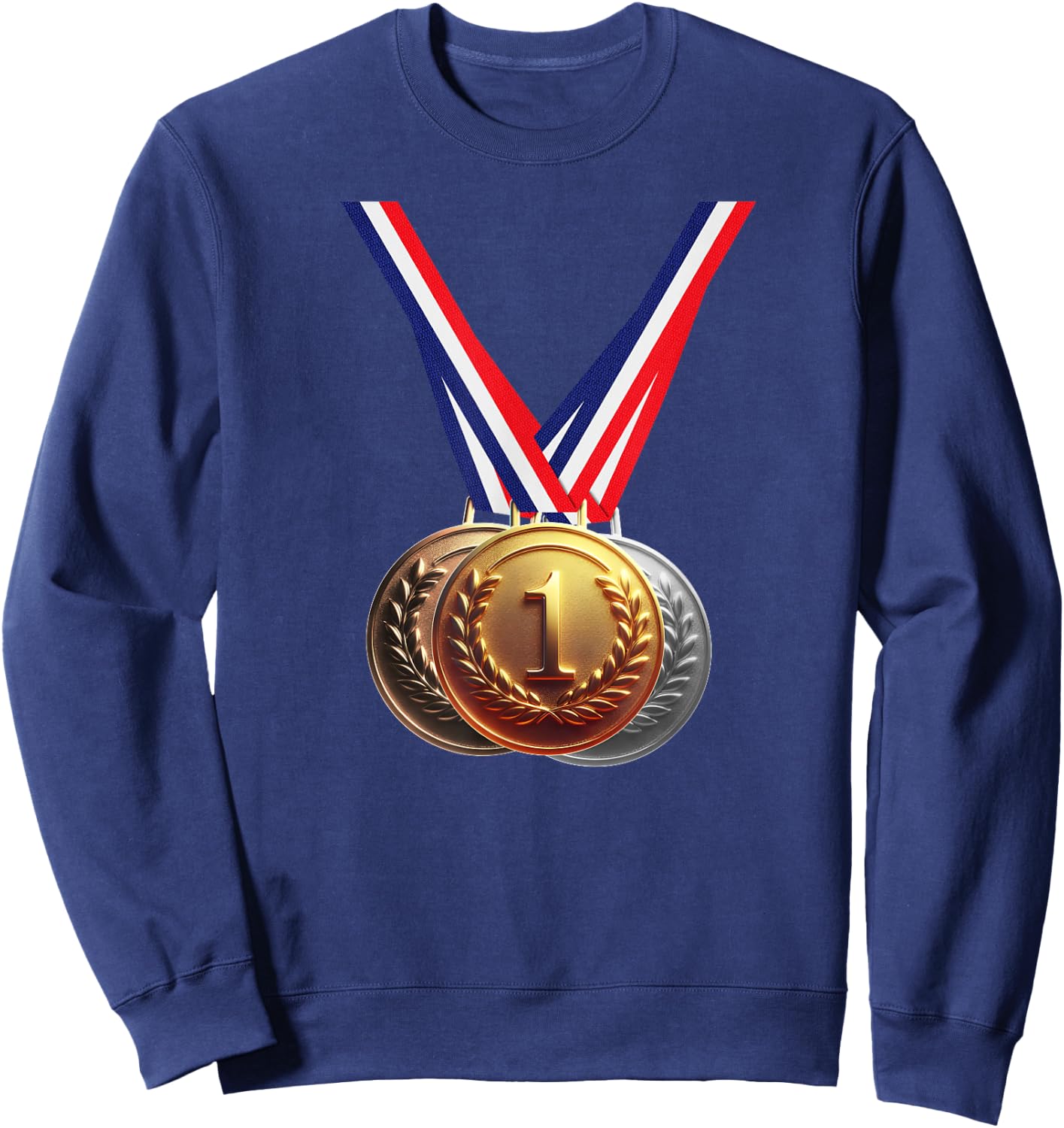 Golden Medal Medals for Winners School Team and Champions Sweatshirt - Sweatshirt | Navy
