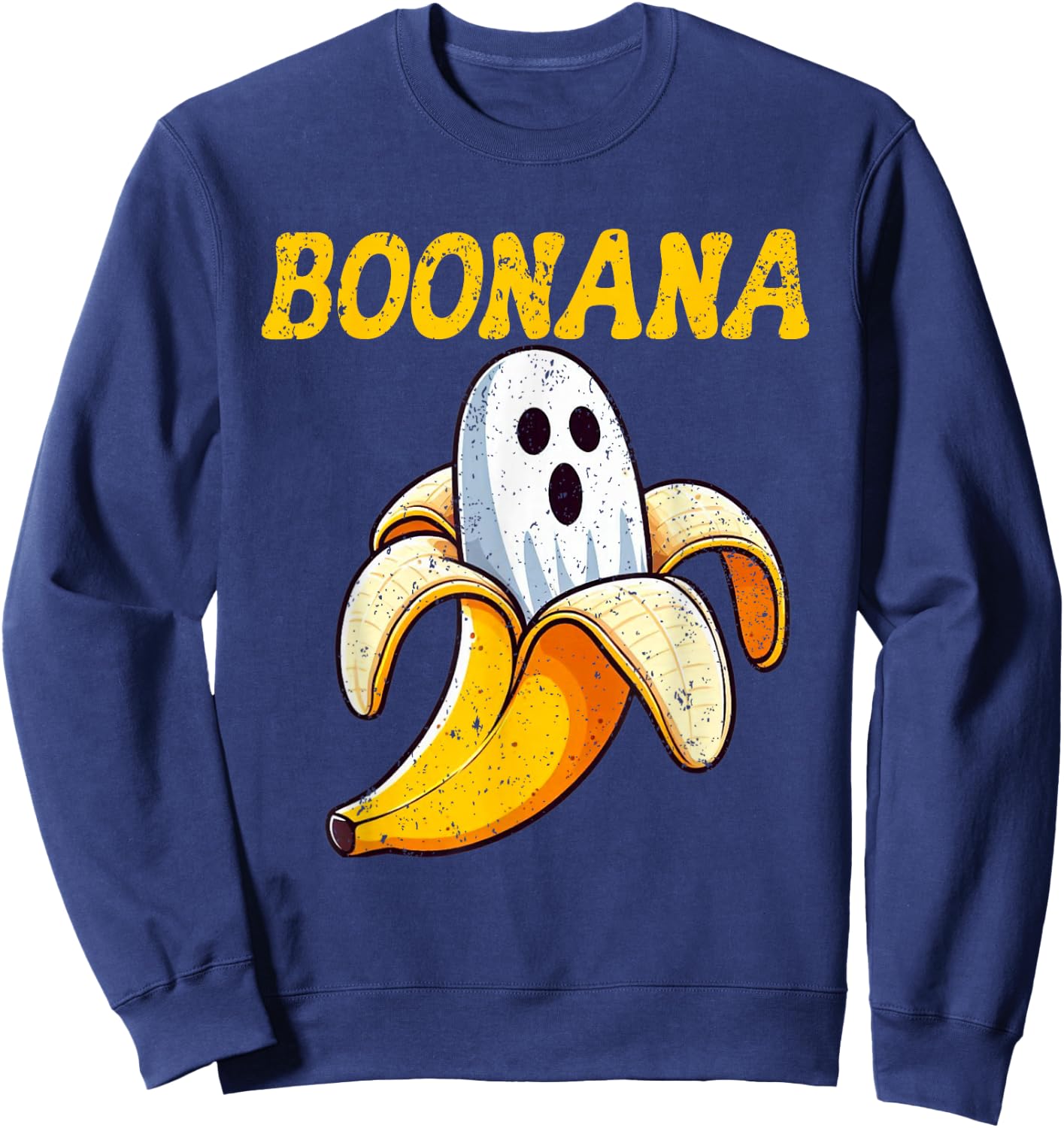 Boonana Cute Ghost Banana Halloween Costume Boys Girls Kids Sweatshirt - Sweatshirt | Navy