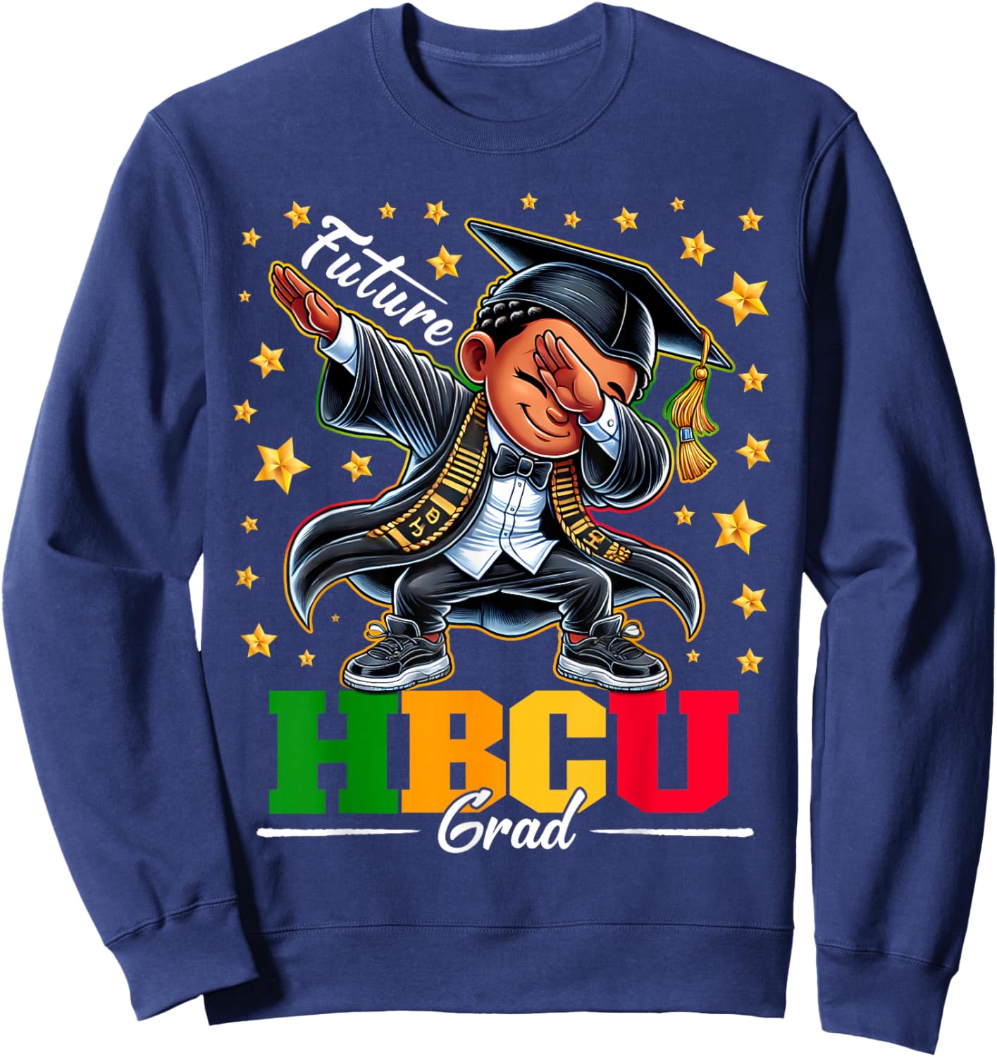Future HBCU Grad Dabbing Kid Graduation for boys Kids Sweatshirt - Sweatshirt | Navy