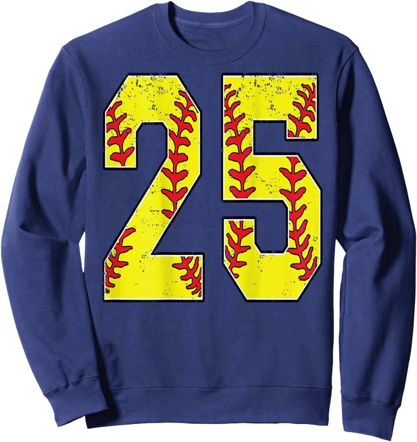 Number #25 Softball Jersey Number 25 Print On Back Sweatshirt - Sweatshirt | Navy
