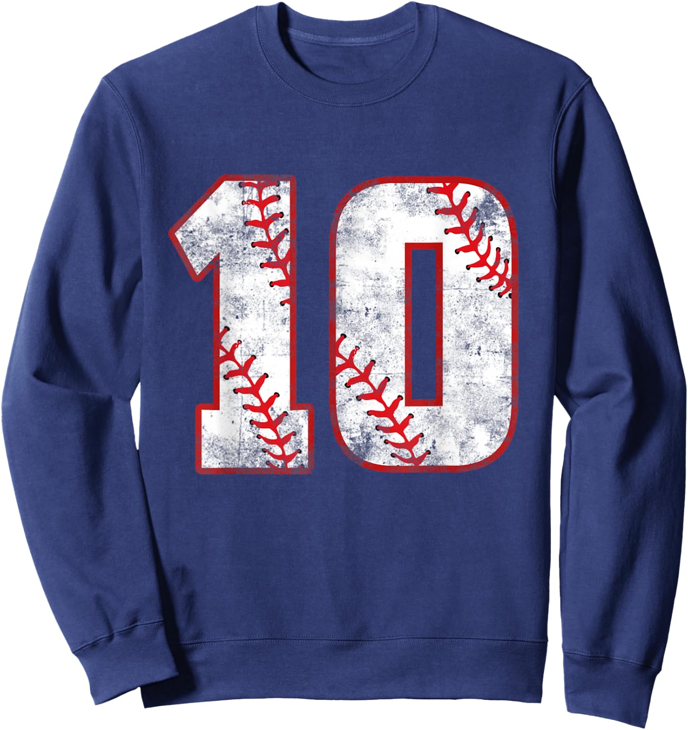 Baseball 10 Jersey 10th Birthday Gifts 10 Year Old Boys Kids Sweatshirt - Sweatshirt | Navy