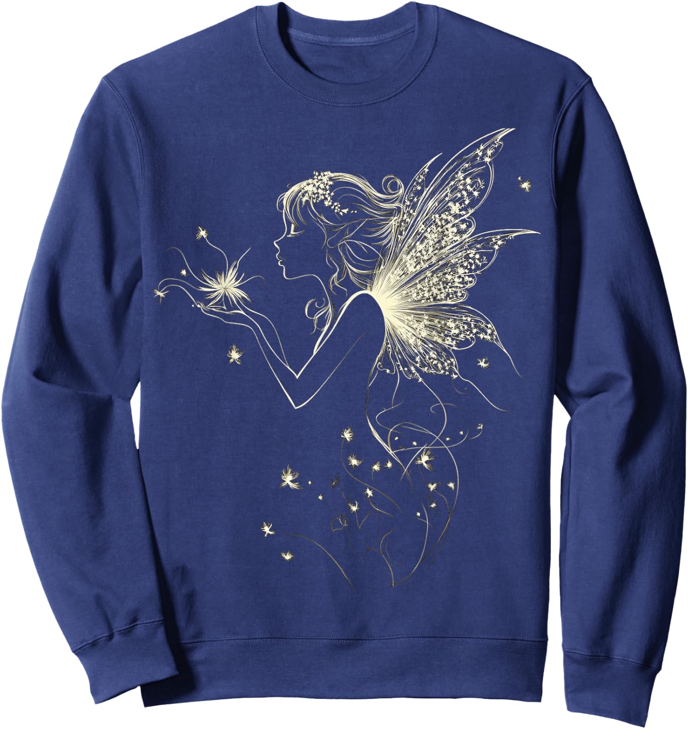 Fairy Mythical Motif Fantasy Illustration Fairy Sweatshirt - Sweatshirt | Navy