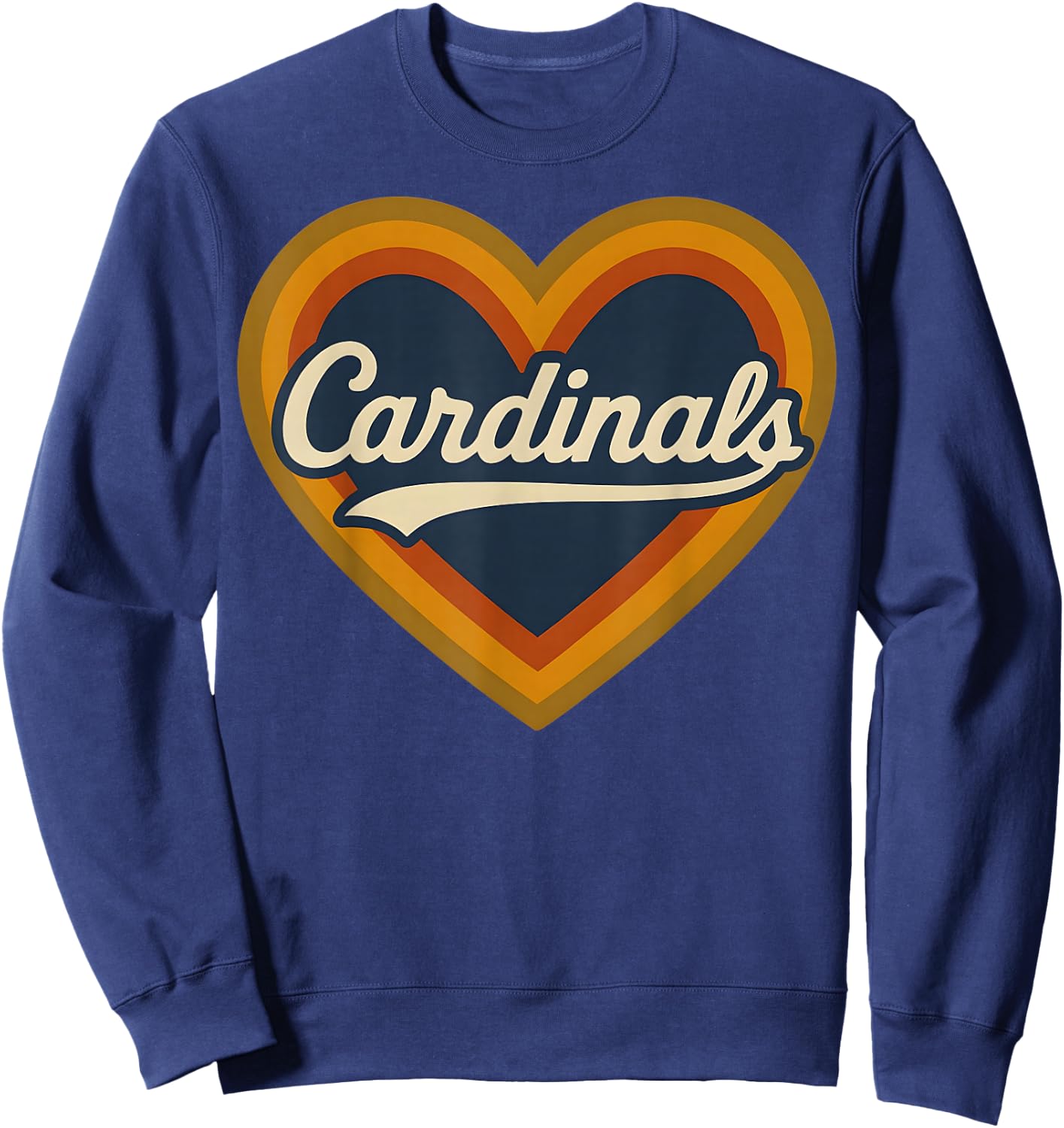 Retro Heart Cardinals Classic Vibe Graphic Gift Men Women Sweatshirt - Sweatshirt | Navy