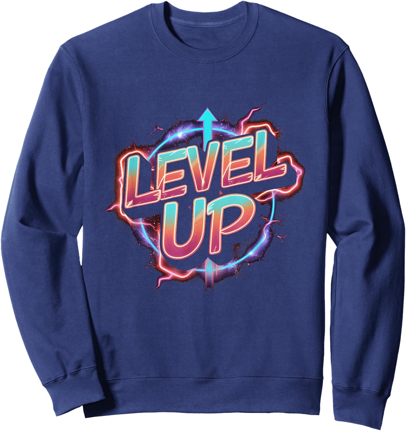 Retro Gaming Level Up Boys Girls Men Women Sweatshirt - Sweatshirt | Navy