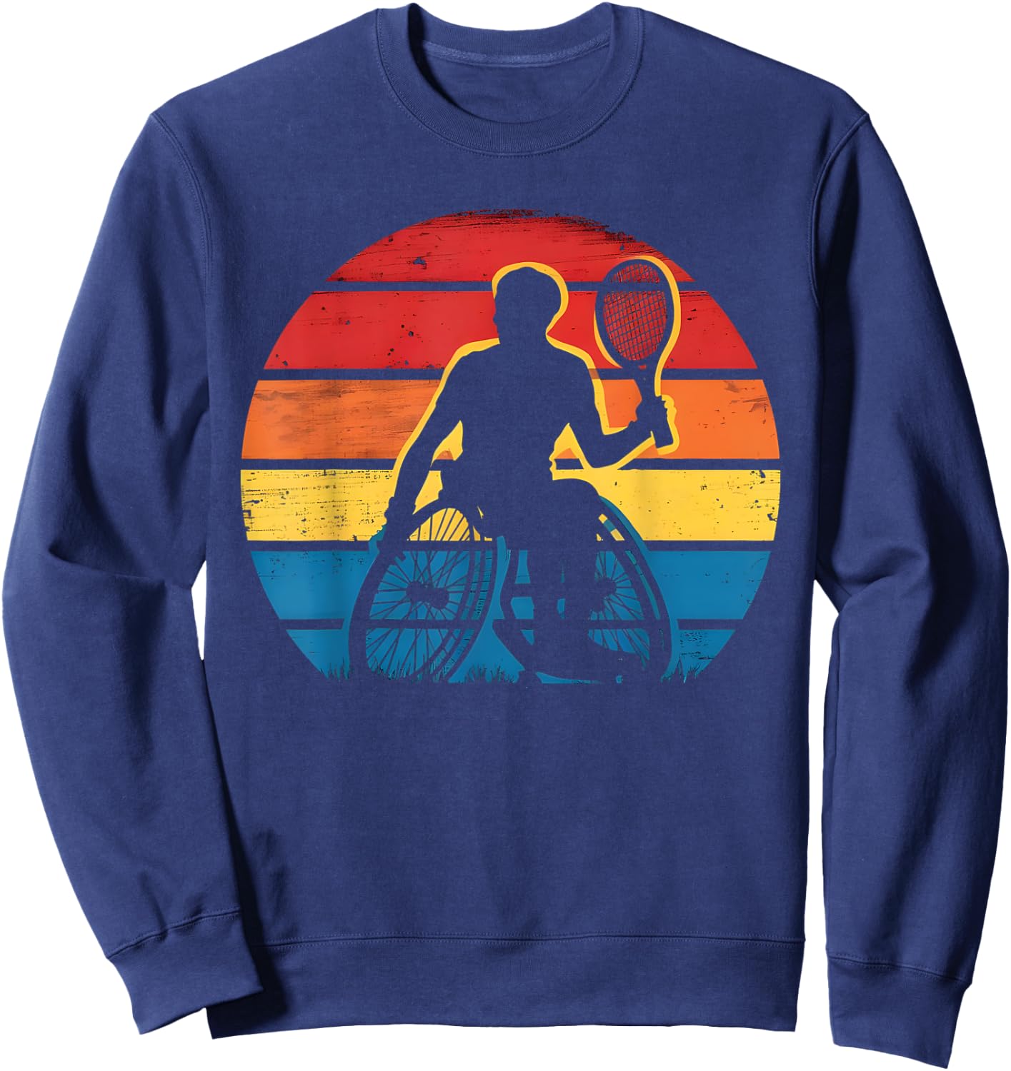 Retro Wheelchair Tennis Sweatshirt - Sweatshirt | Navy