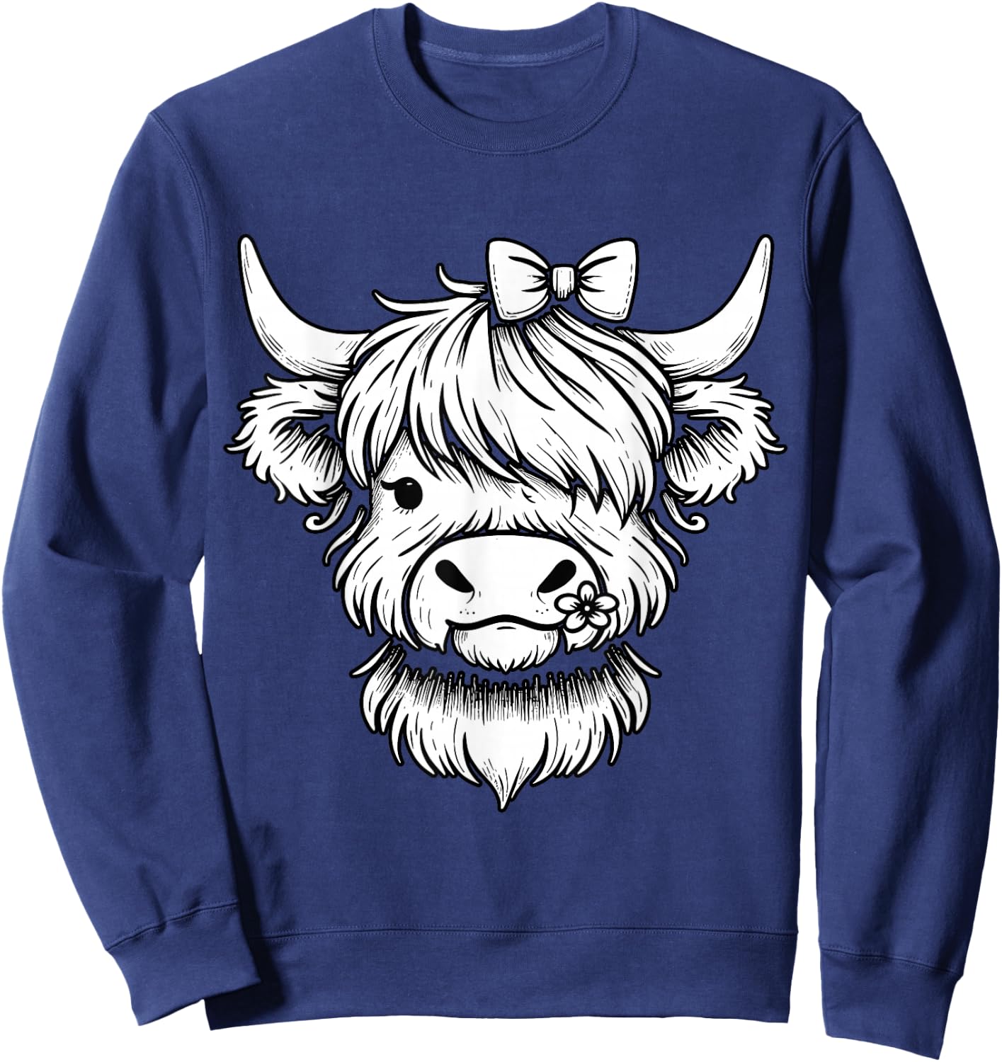 Highland Cow Farmer Farm Girl Highland Cattle Sweatshirt - Sweatshirt | Navy