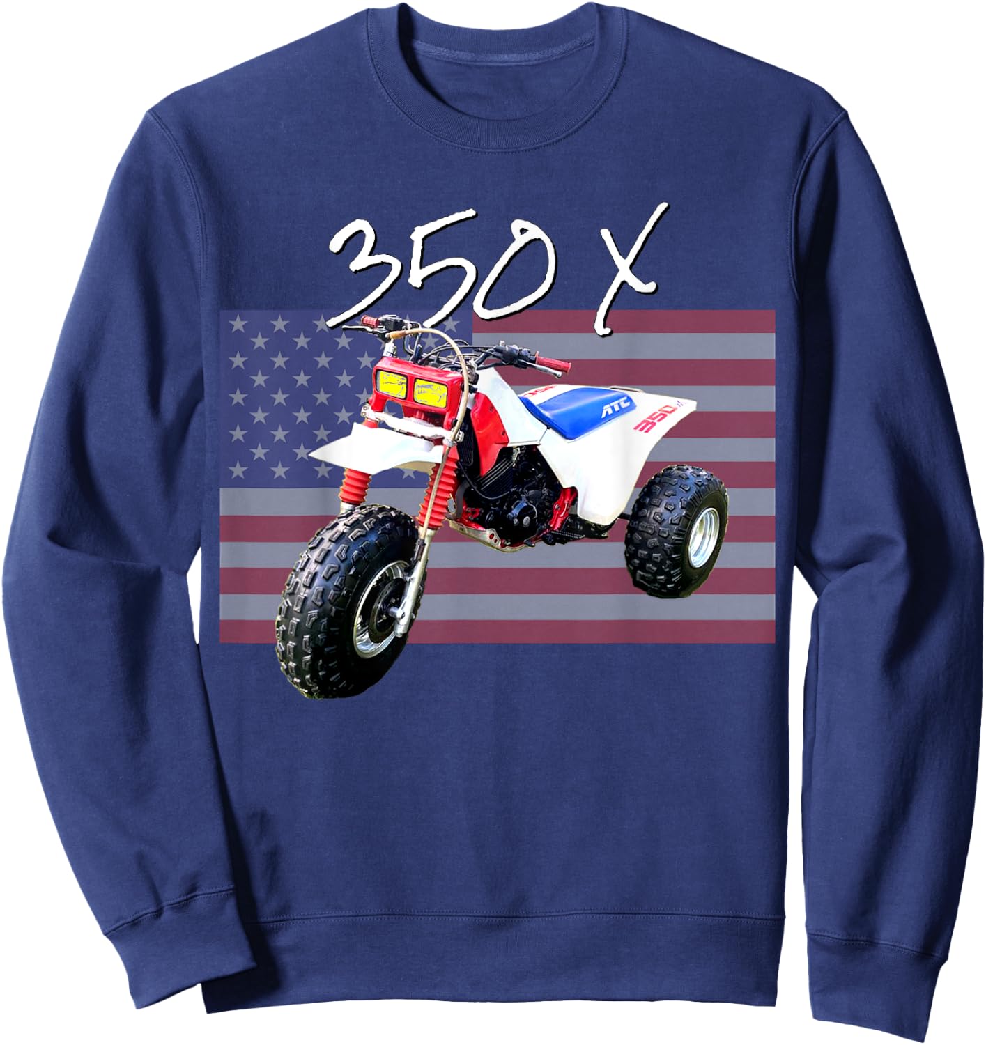 350X Three Wheeler, Retro Three Wheeler, 2 Stroke Sweatshirt - Sweatshirt | Navy