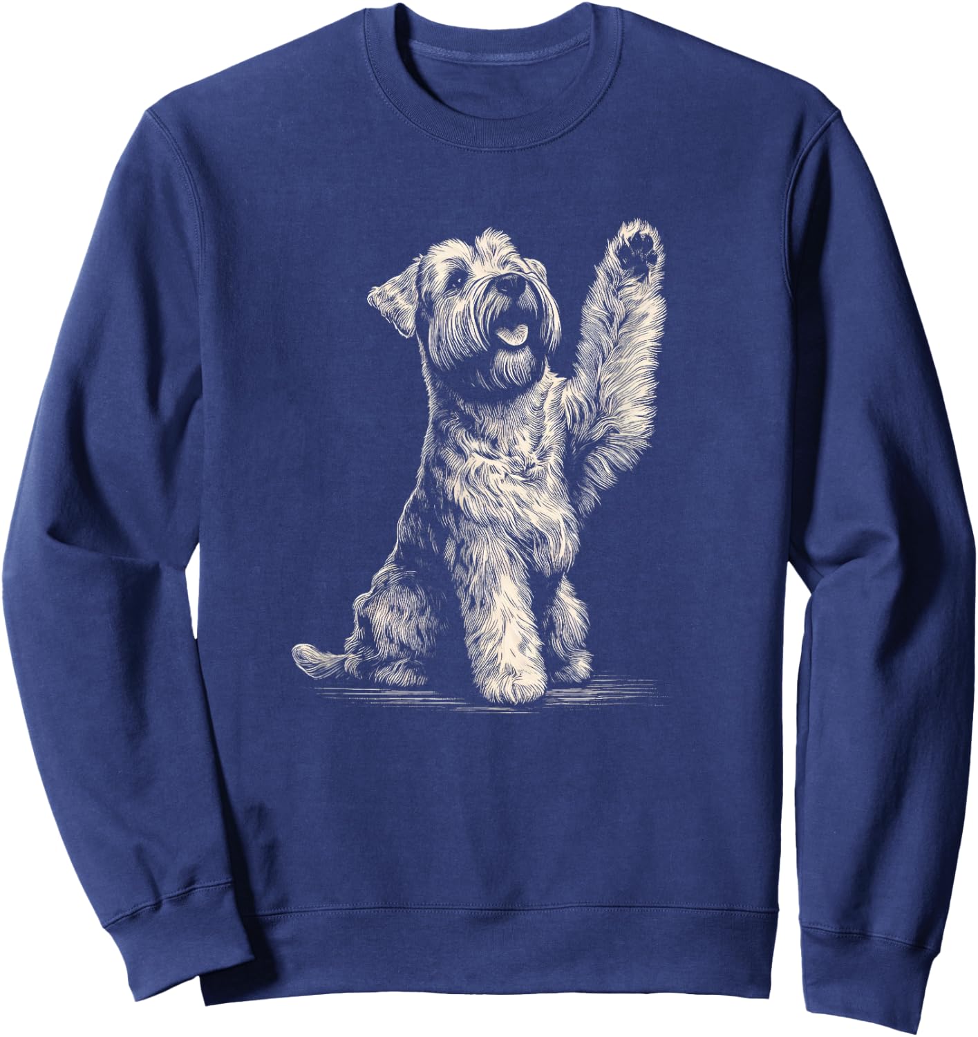 Cute Soft Coated Wheaten Terrier Dog Art and Men Sweatshirt - Sweatshirt | Navy