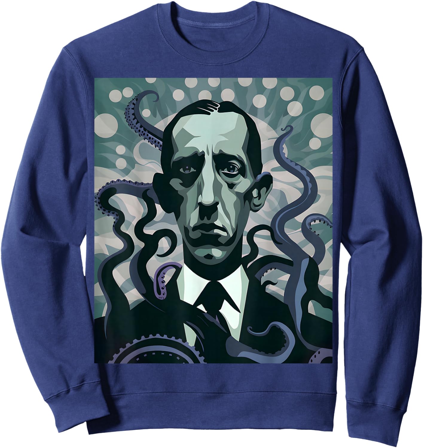 HP Lovecraft Inspired: Monster Tentacles in Black & White Sweatshirt - Sweatshirt | Navy