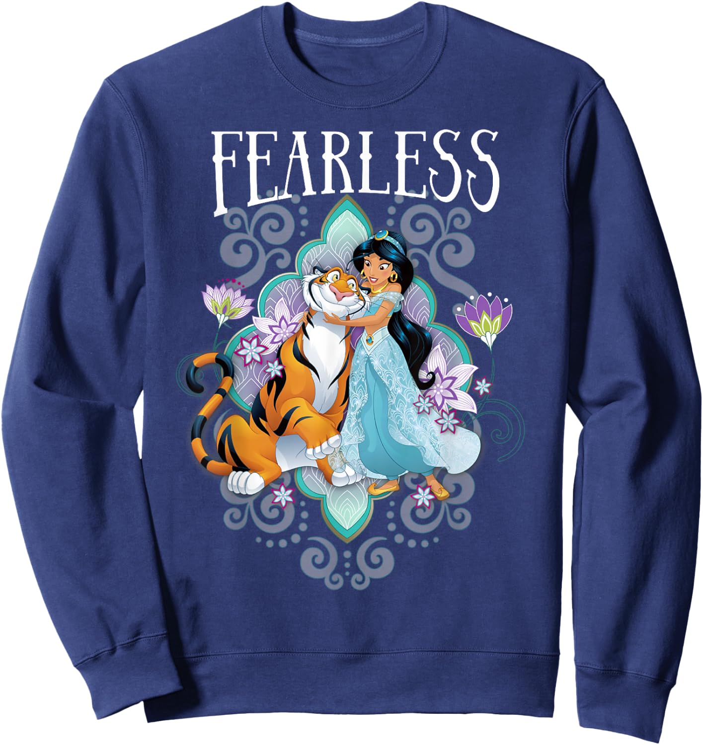 Disney Aladdin Jasmine and Rajah Fearless Mandala Portrait Sweatshirt - Sweatshirt | Navy