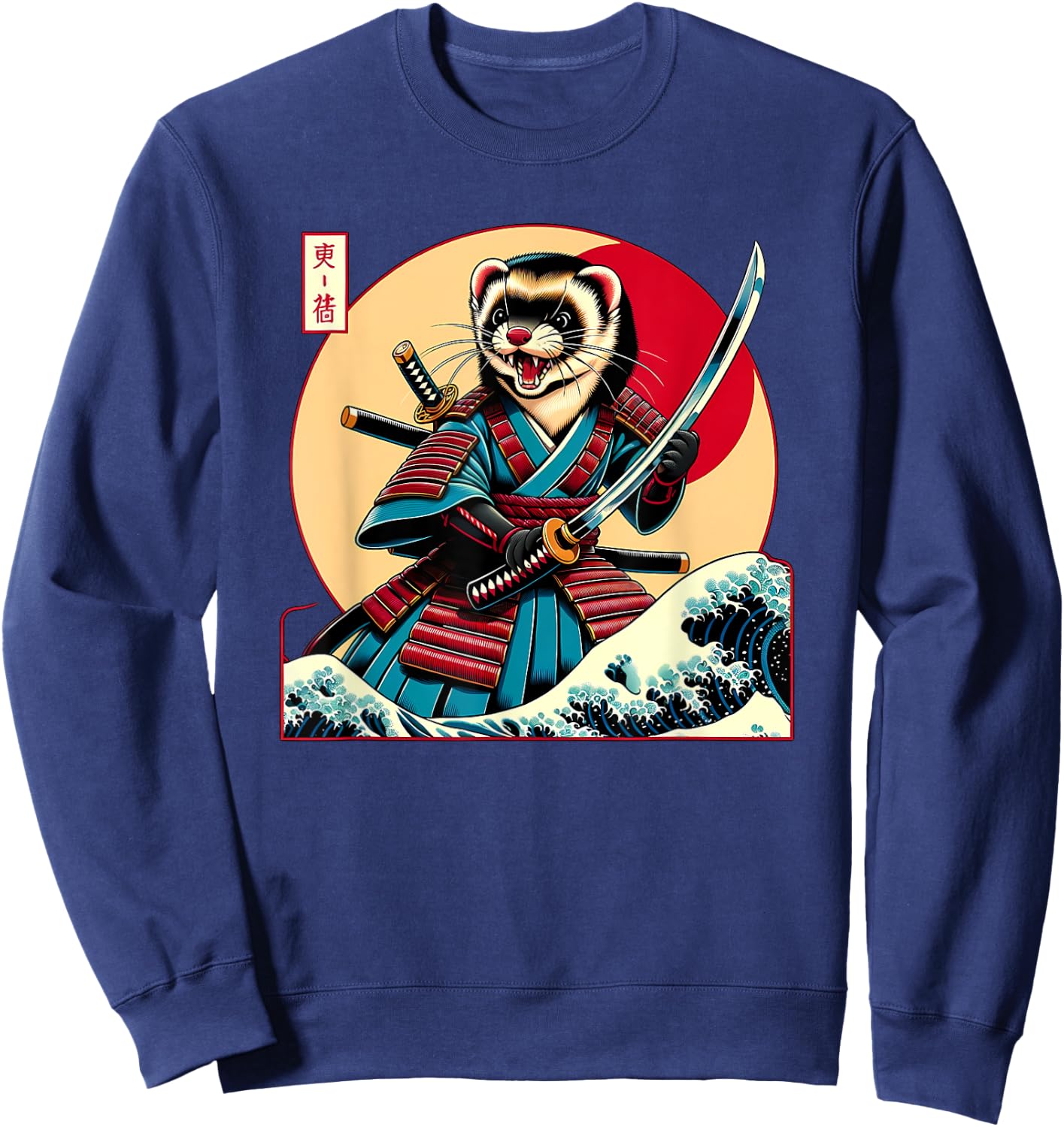 Otaku Ferret Samurai Sweatshirt - Sweatshirt | Navy