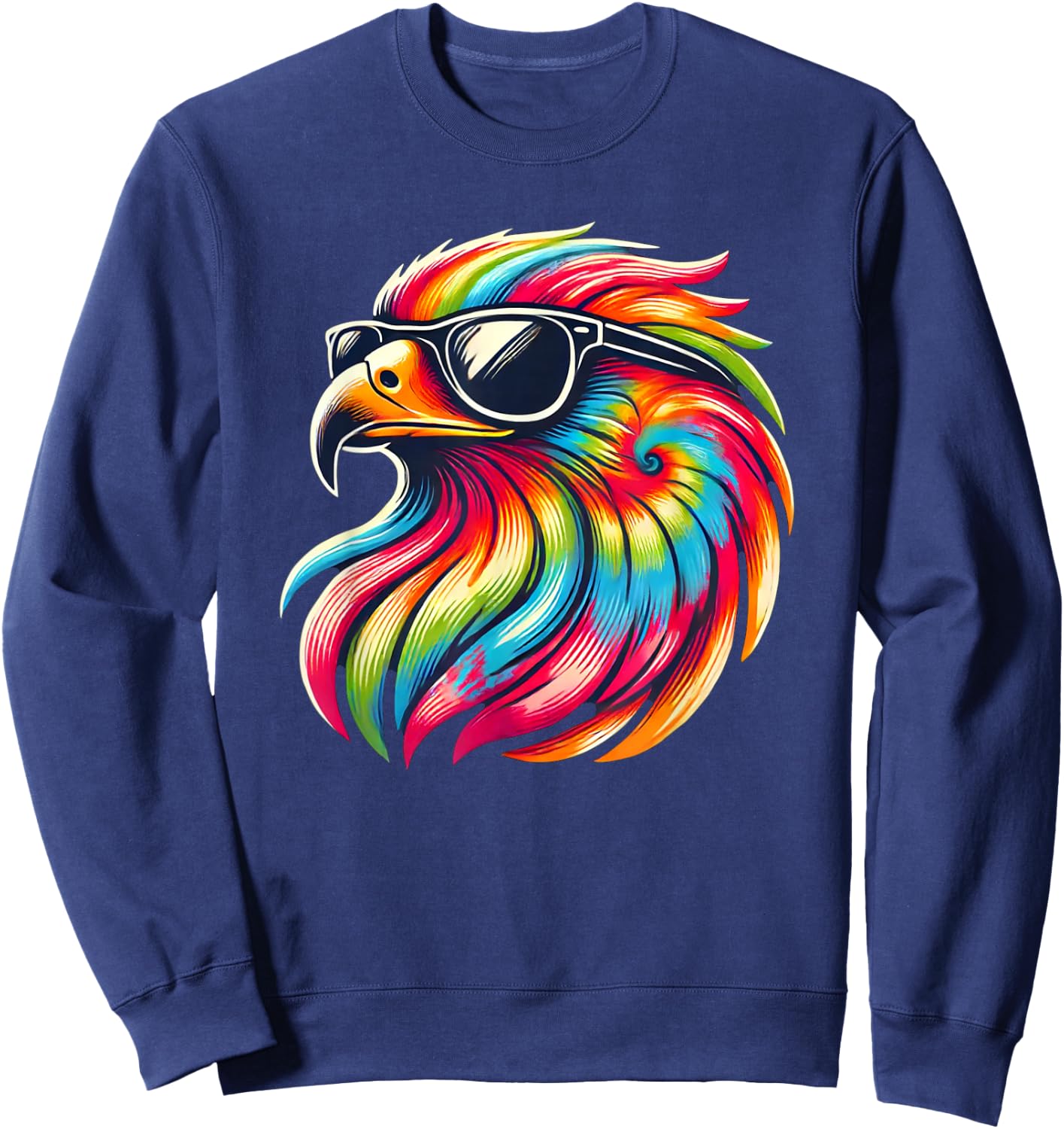 Tie Dye Art Sunglasses Hawk Hawks Sweatshirt - Sweatshirt | Navy