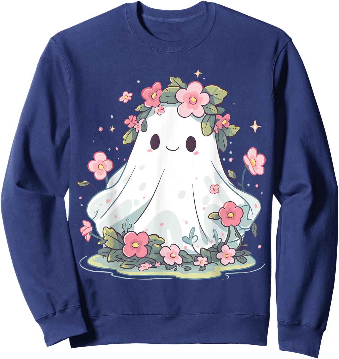 Halloween Ghost Flower Costume Women Girls Halloween Sweatshirt - Sweatshirt | Navy