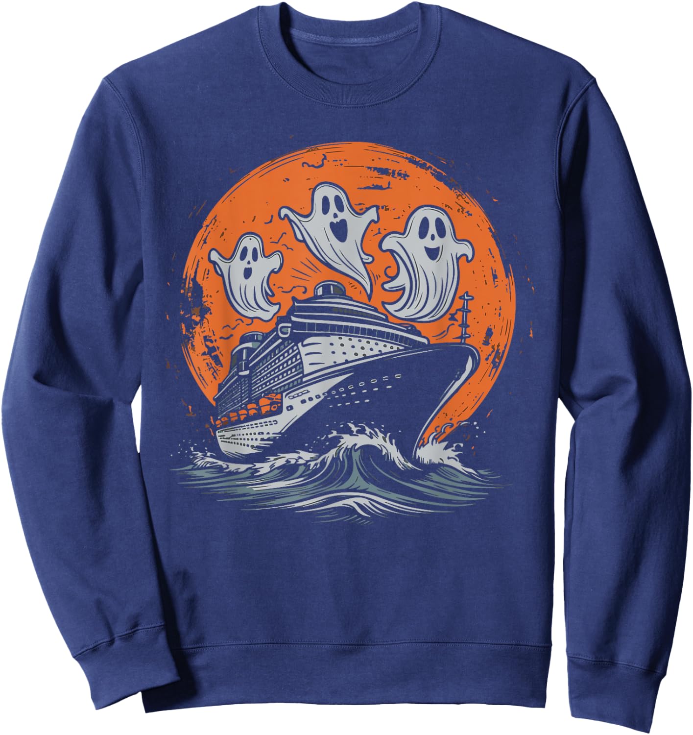 Cruise Ship, Costume, Vacation, Spooky Sweatshirt - Sweatshirt | Navy