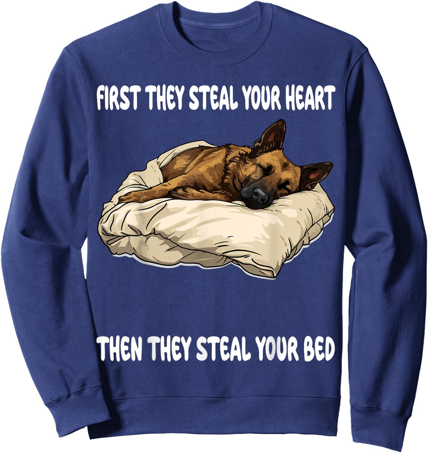 Dutch Shepherd Sleeping Pajamas Nightgown Sweatshirt - Sweatshirt | Navy