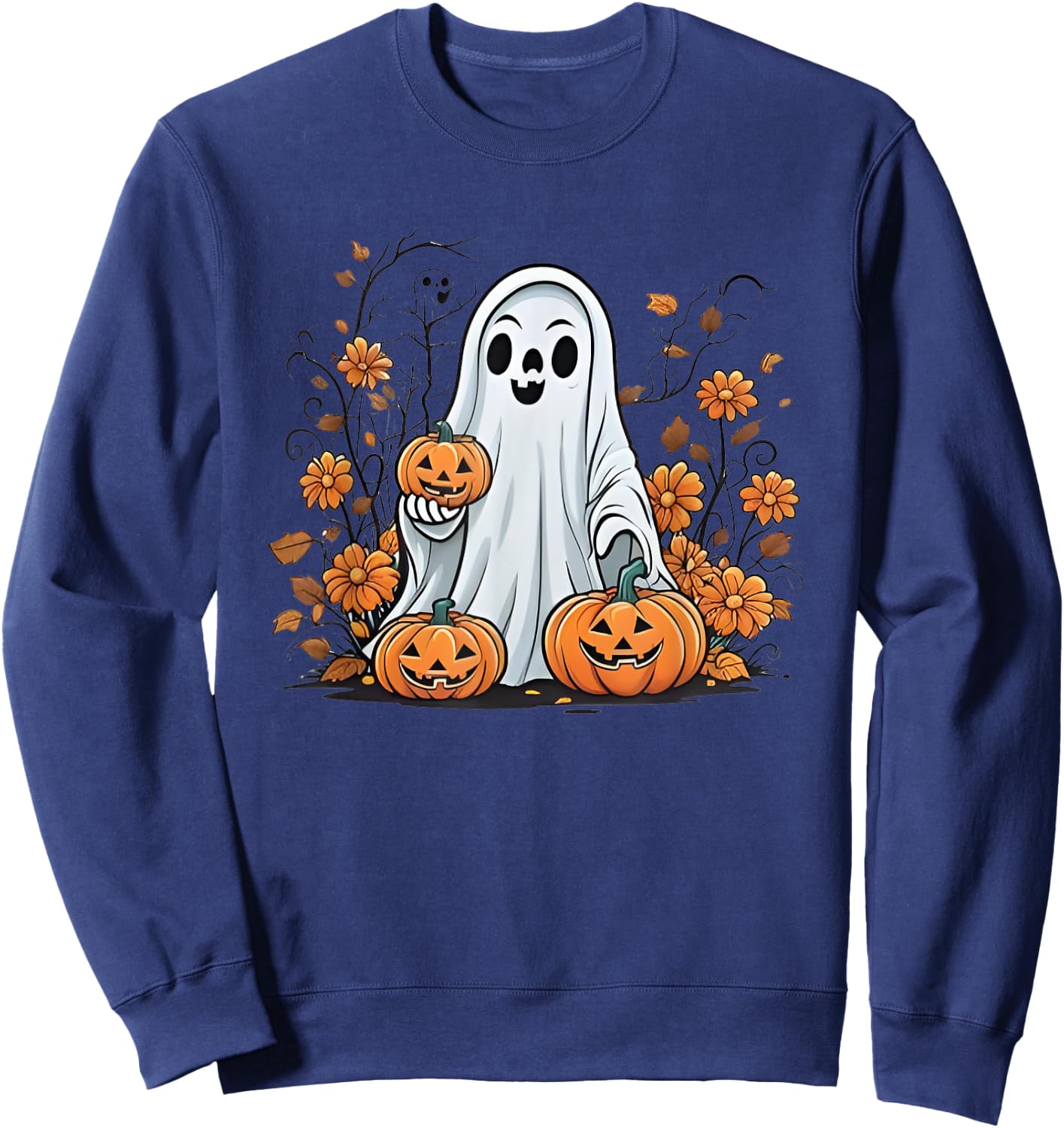 Halloween Ghost Funny Women Sweatshirt - Sweatshirt | Navy
