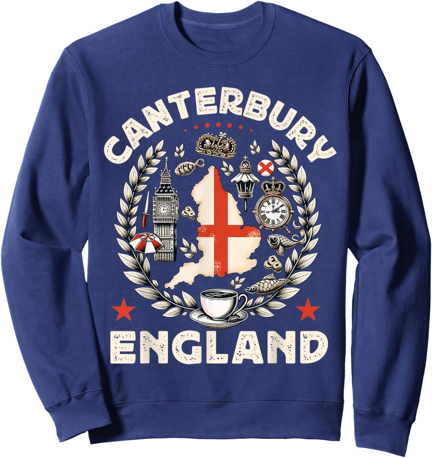 Canterbury Souvenir England United Kingdom Travel Sweatshirt - Sweatshirt | Navy