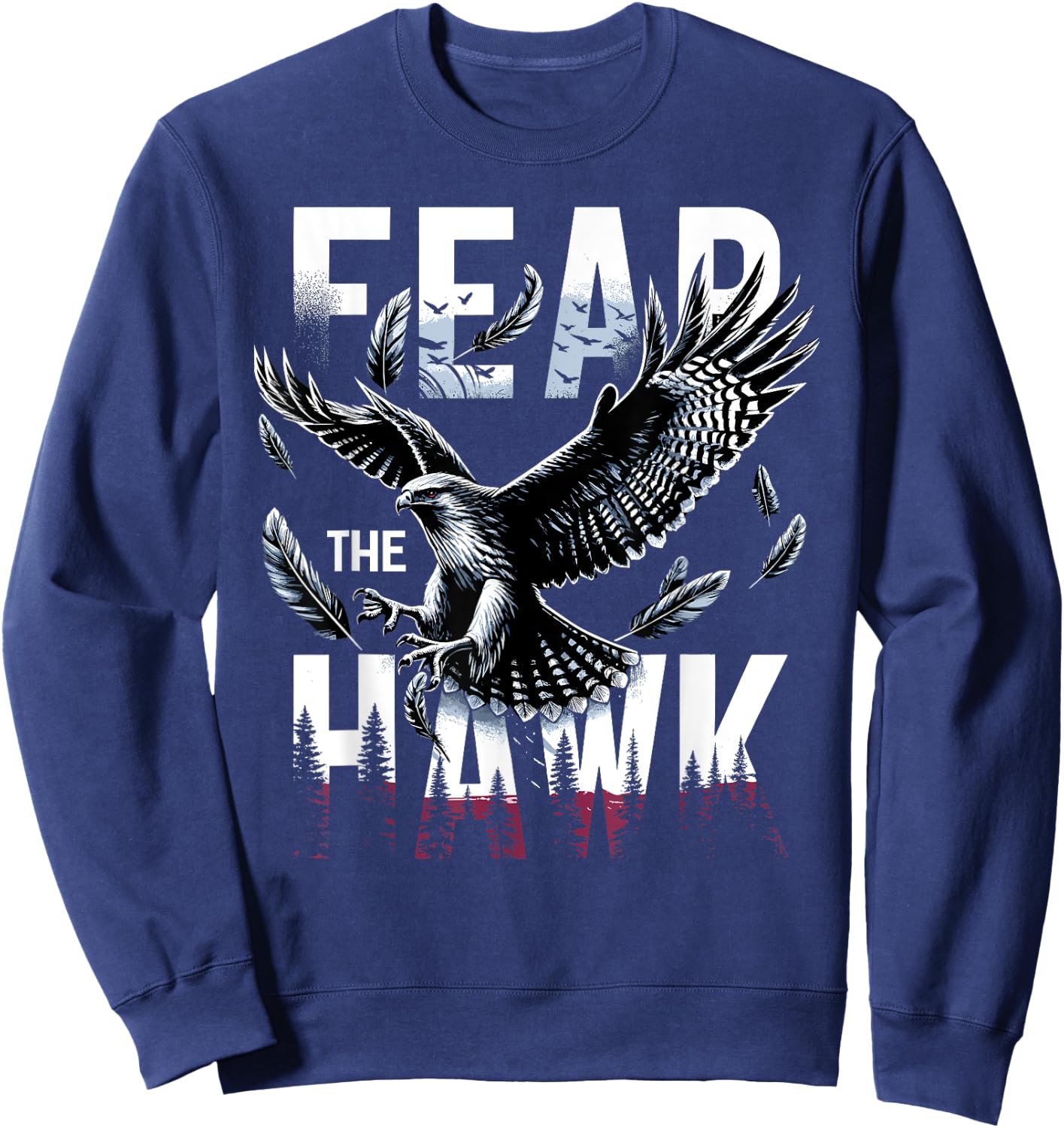 Fear The HAWK HAWKS Girls Boys Hawks Sweatshirt - Sweatshirt | Navy
