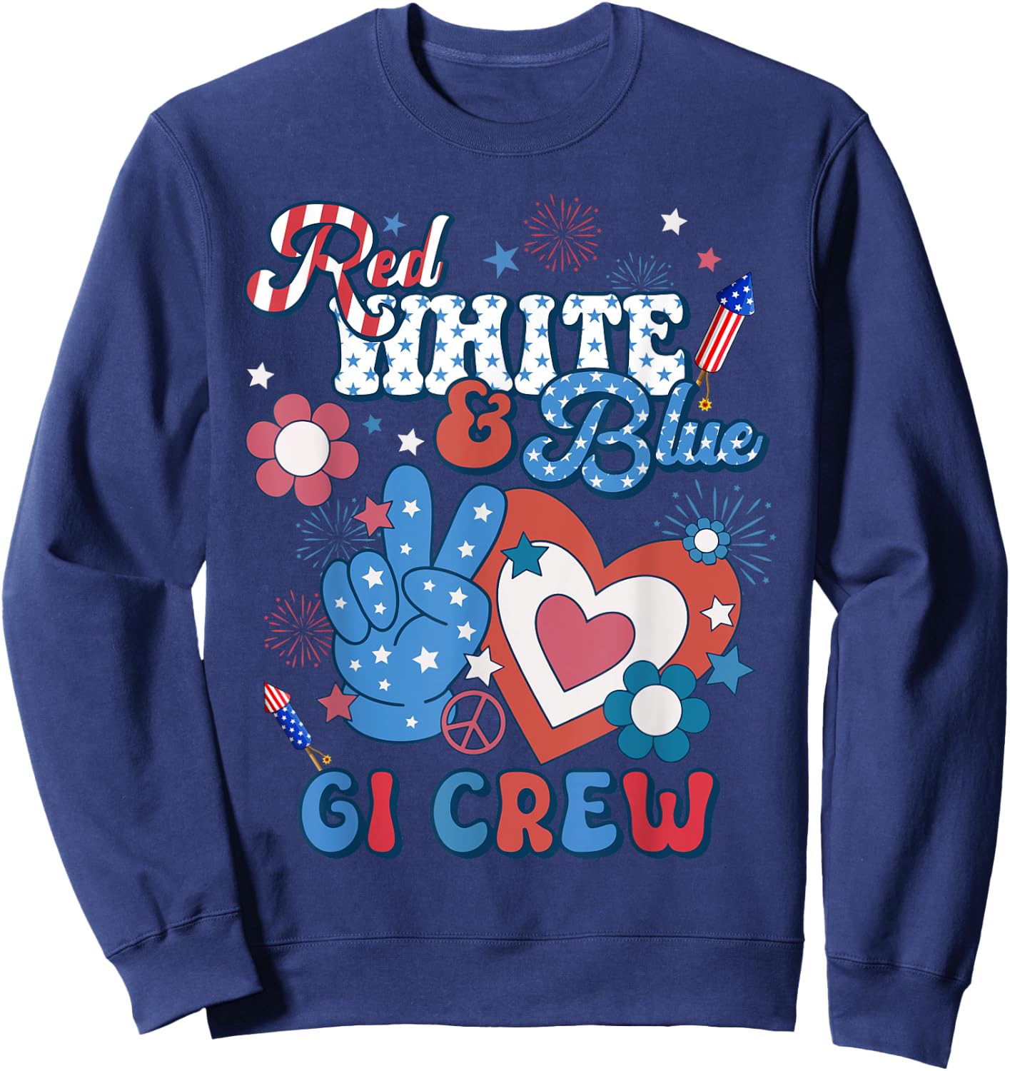 Red White & Blue GI Crew Endoscopy RN Nurse 4th Of July Women Men Sweatshirt - Sweatshirt | Navy