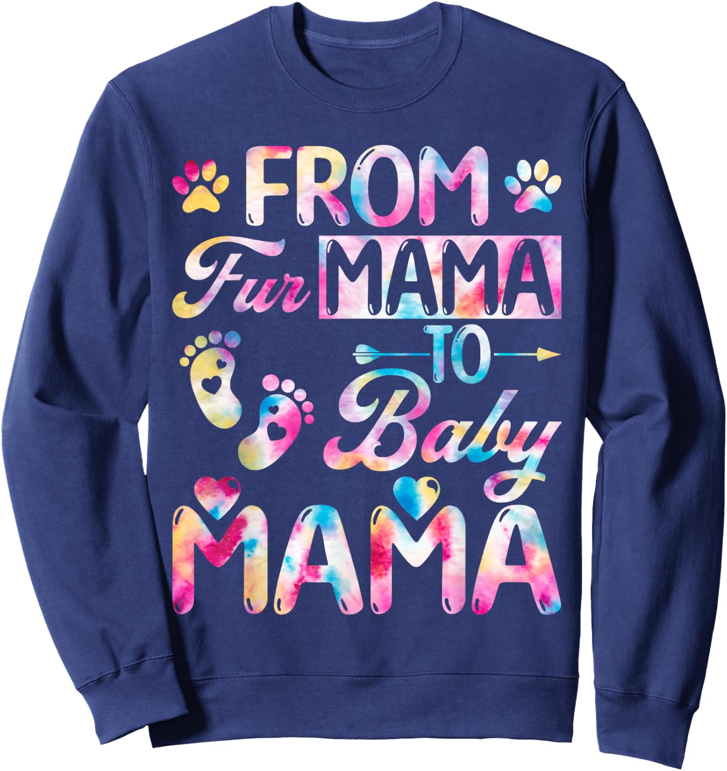 From Fur Mama to Baby Mama Adorable Pregnancy Announcement Sweatshirt - Sweatshirt | Navy