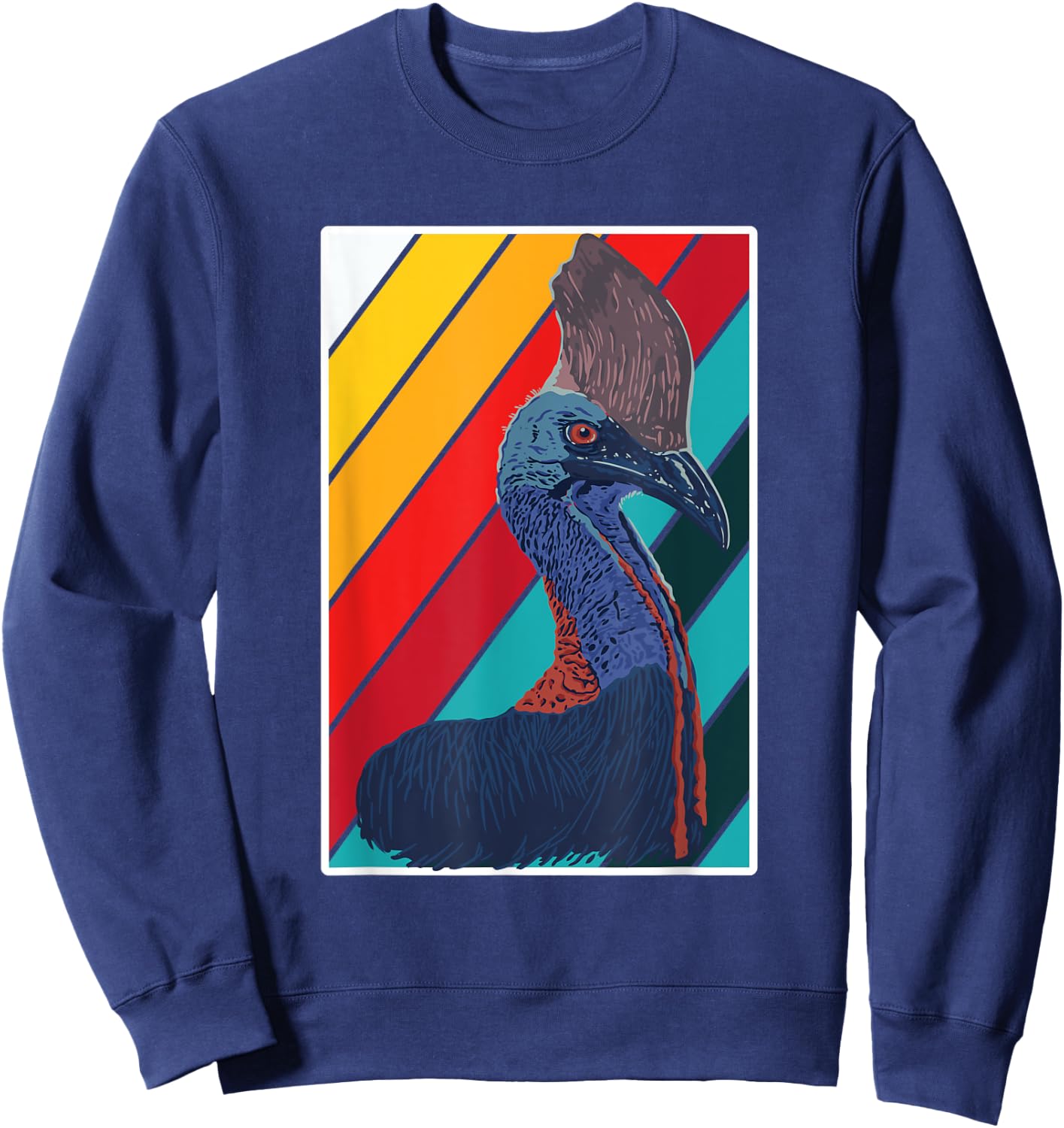 Great Cassowary Retro Outfit Love Australian Birds Sweatshirt - Sweatshirt | Navy