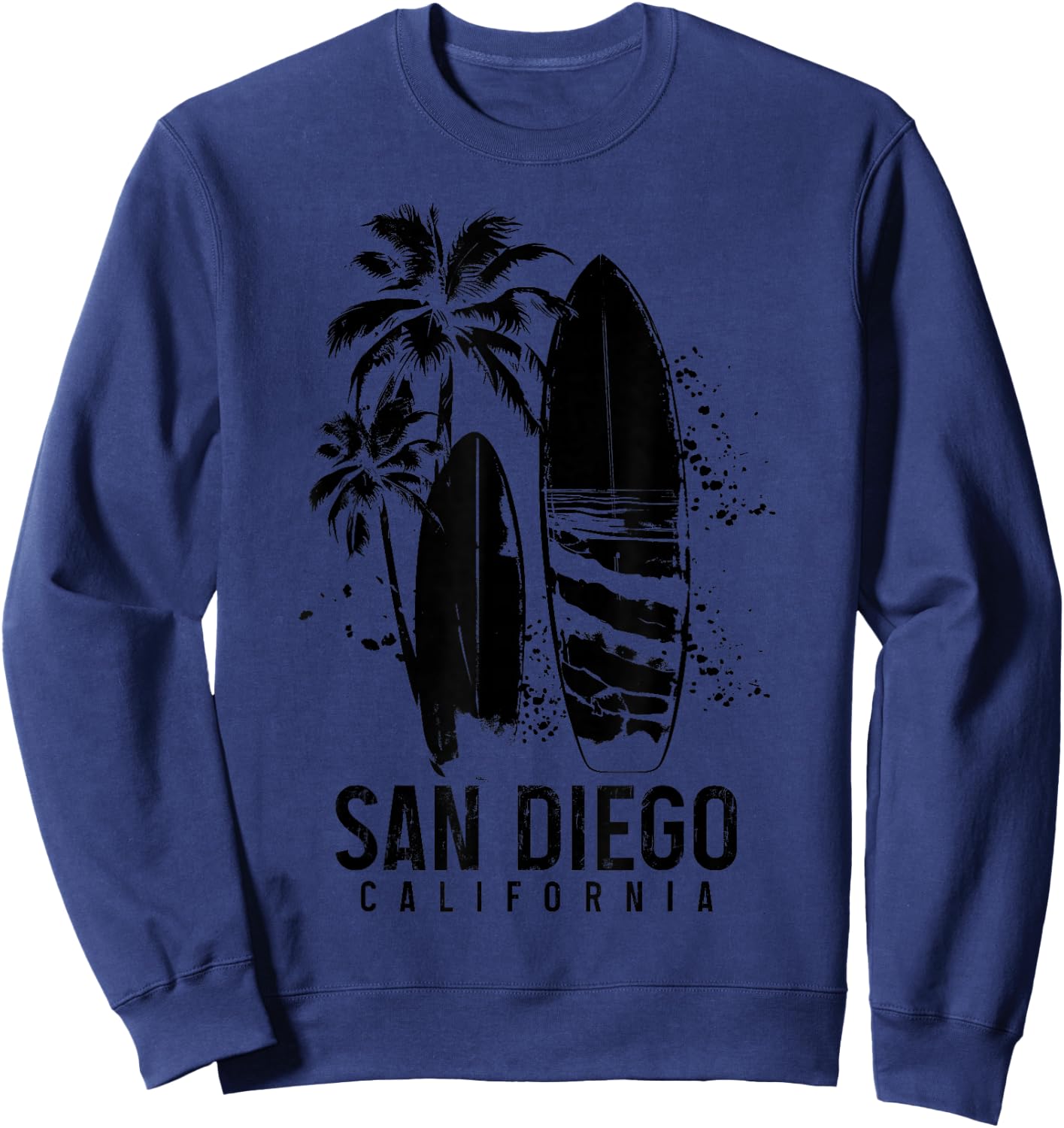 San Diego California Surf Vintage Surfing Surfer Sweatshirt - Sweatshirt | Navy