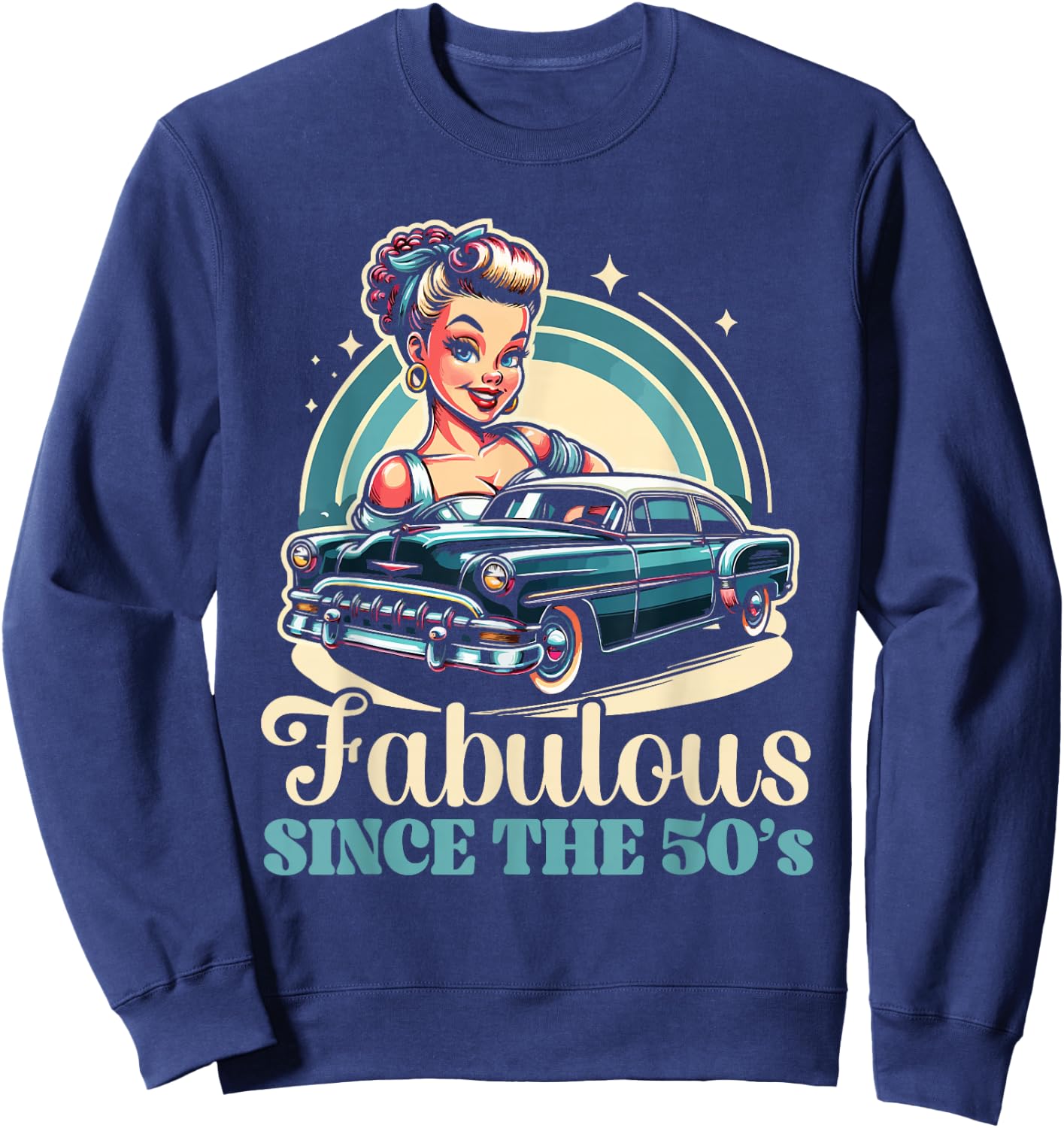 From The 50s Music 50's 1950 Party Fifties 50's Sweatshirt - Sweatshirt | Navy