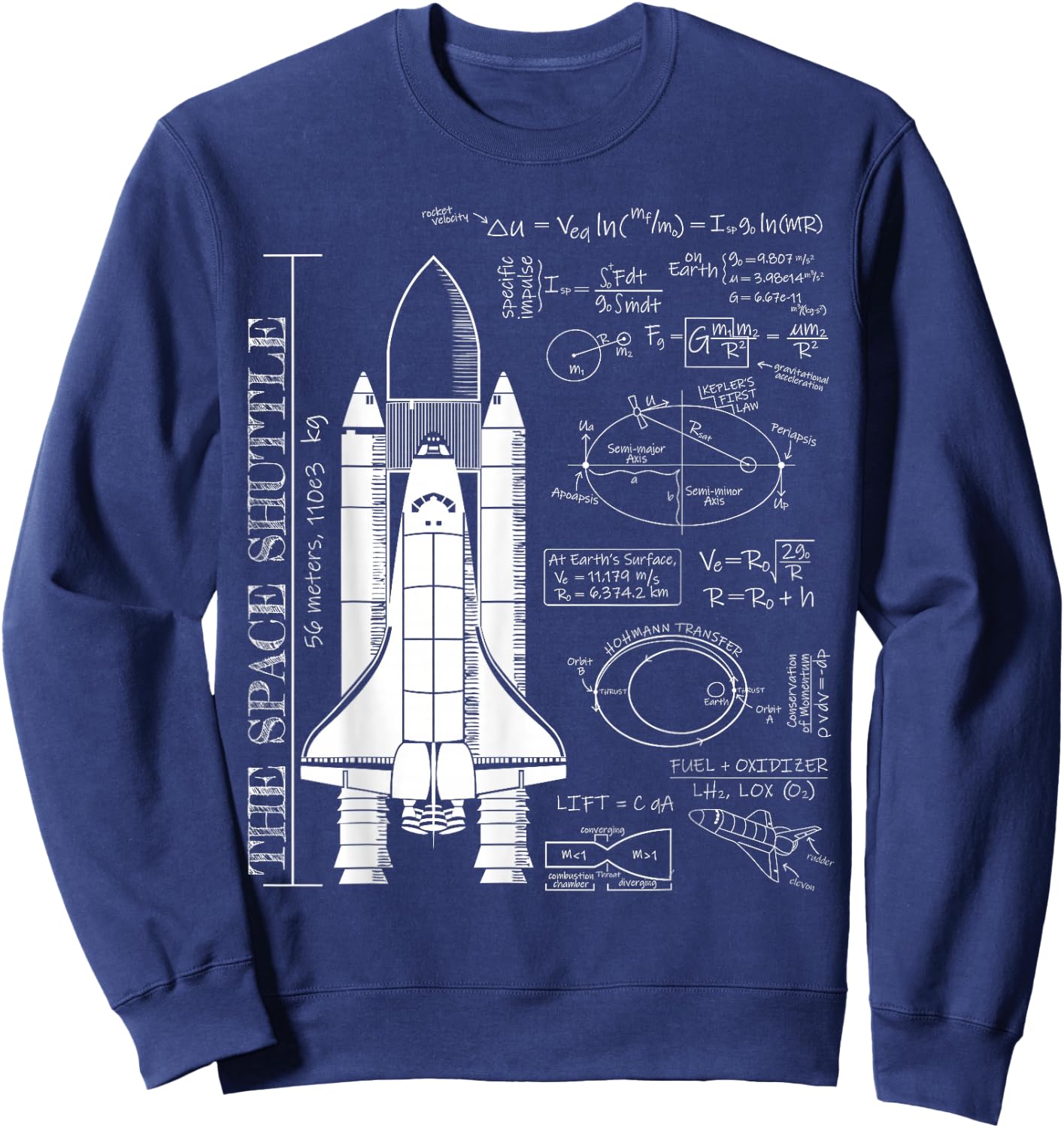 Space Shuttle STS Rocket Science Equations Sweatshirt - Sweatshirt | Navy