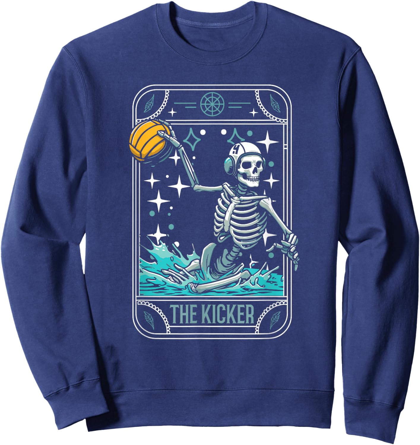Water Polo - Player Waterpolo Sport Skeleton Tarot Card Sweatshirt - Sweatshirt | Navy