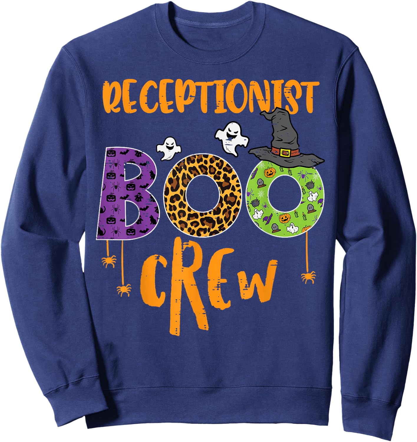 Halloween Receptionist Boo Crew Front Desk Costume Women Men Sweatshirt - Sweatshirt | Navy
