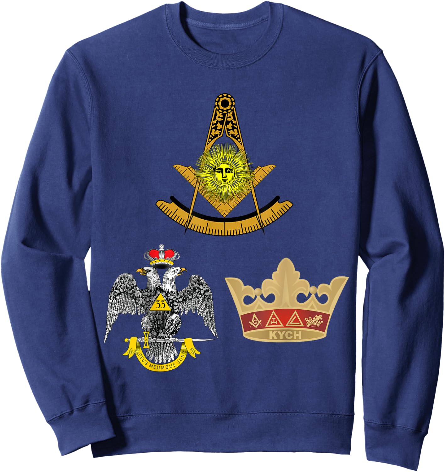 Past Master Mason 33rd KYCH Scottish York Rite Knights WD Sweatshirt - Sweatshirt | Navy