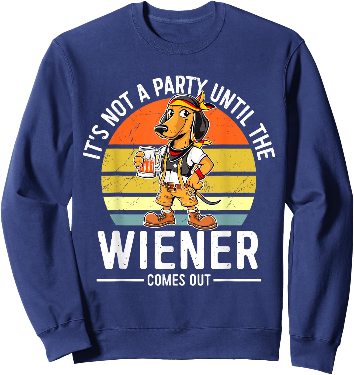 Dachshund Bavarian Bier Wiener Dog German Oktoberfest Sweatshirt - Sweatshirt | Navy